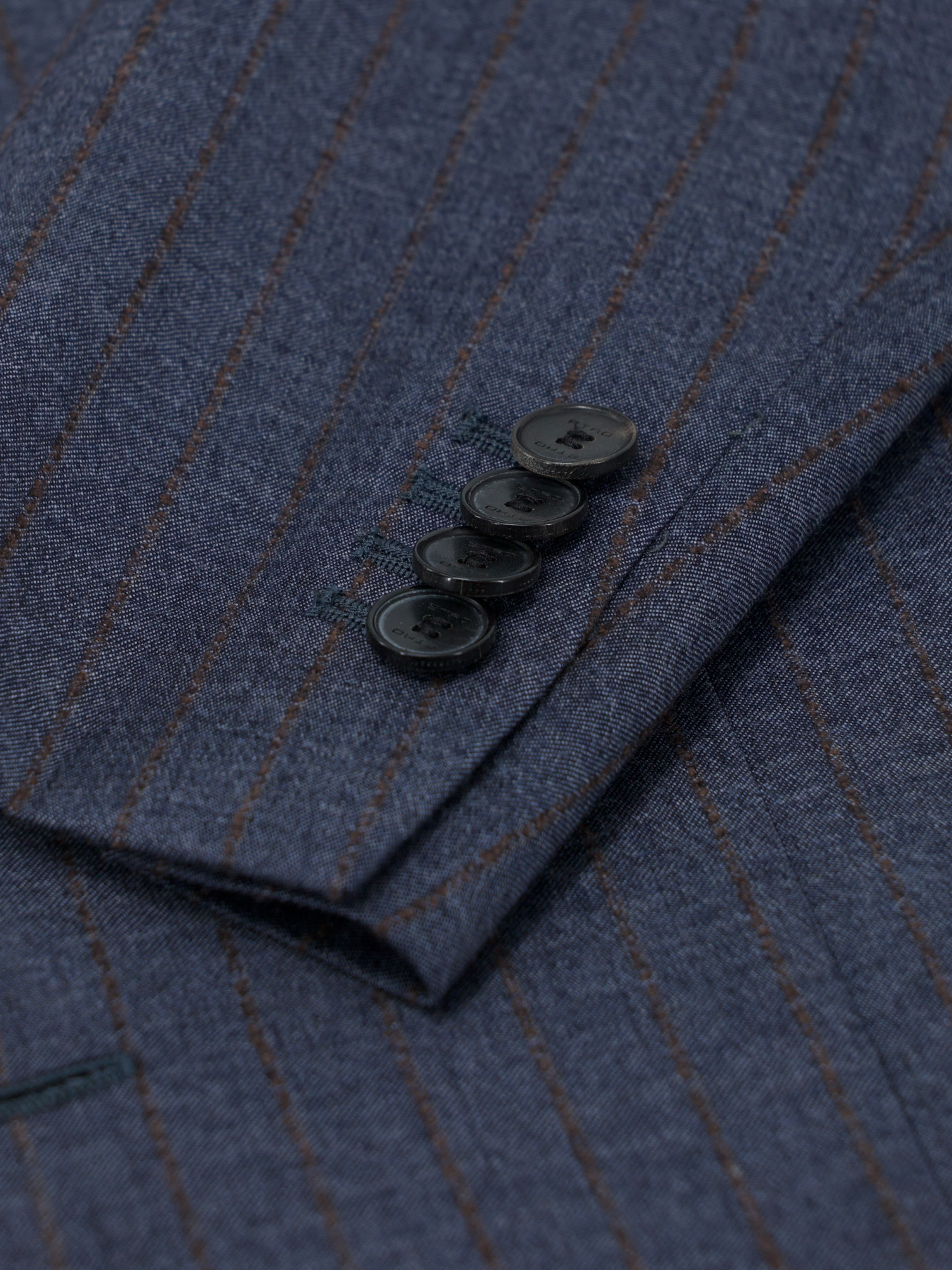 Etro Steel Blue & Brown Wool & Silk Pinstripe Suit