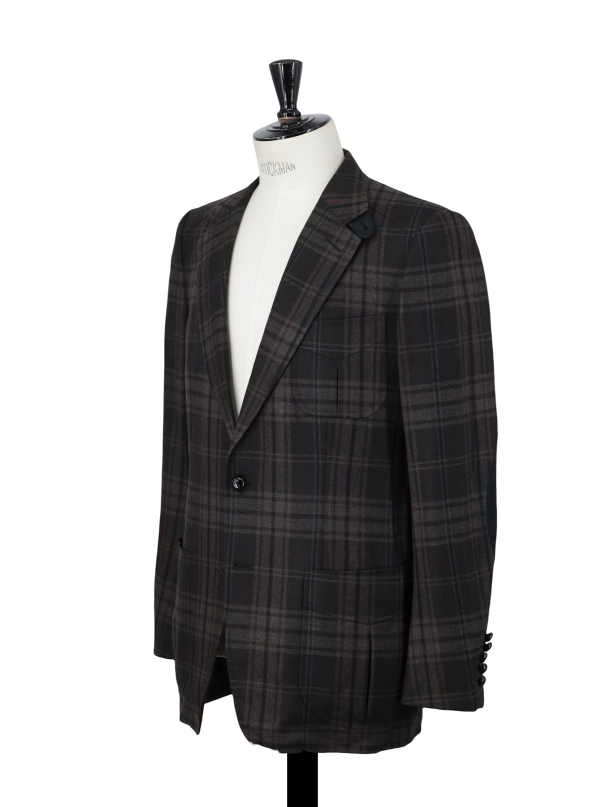 Tom Ford Dark Brown Wool & Cashmere Checkered Country Jacket