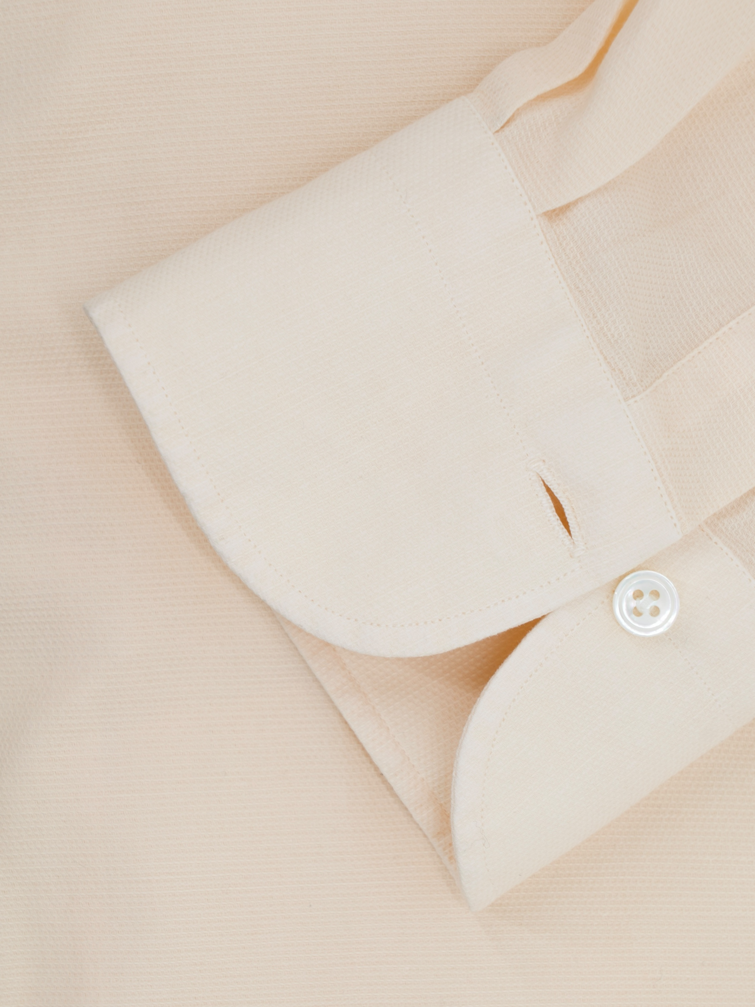 Finamore Pastel Orange Cotton Pinpoint Neapolitan Shirt