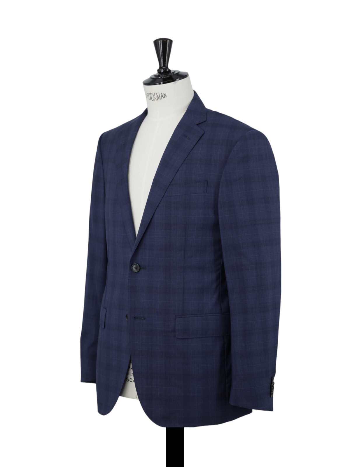 Corneliani Dark Blue Fine-Wool Checkered Suit