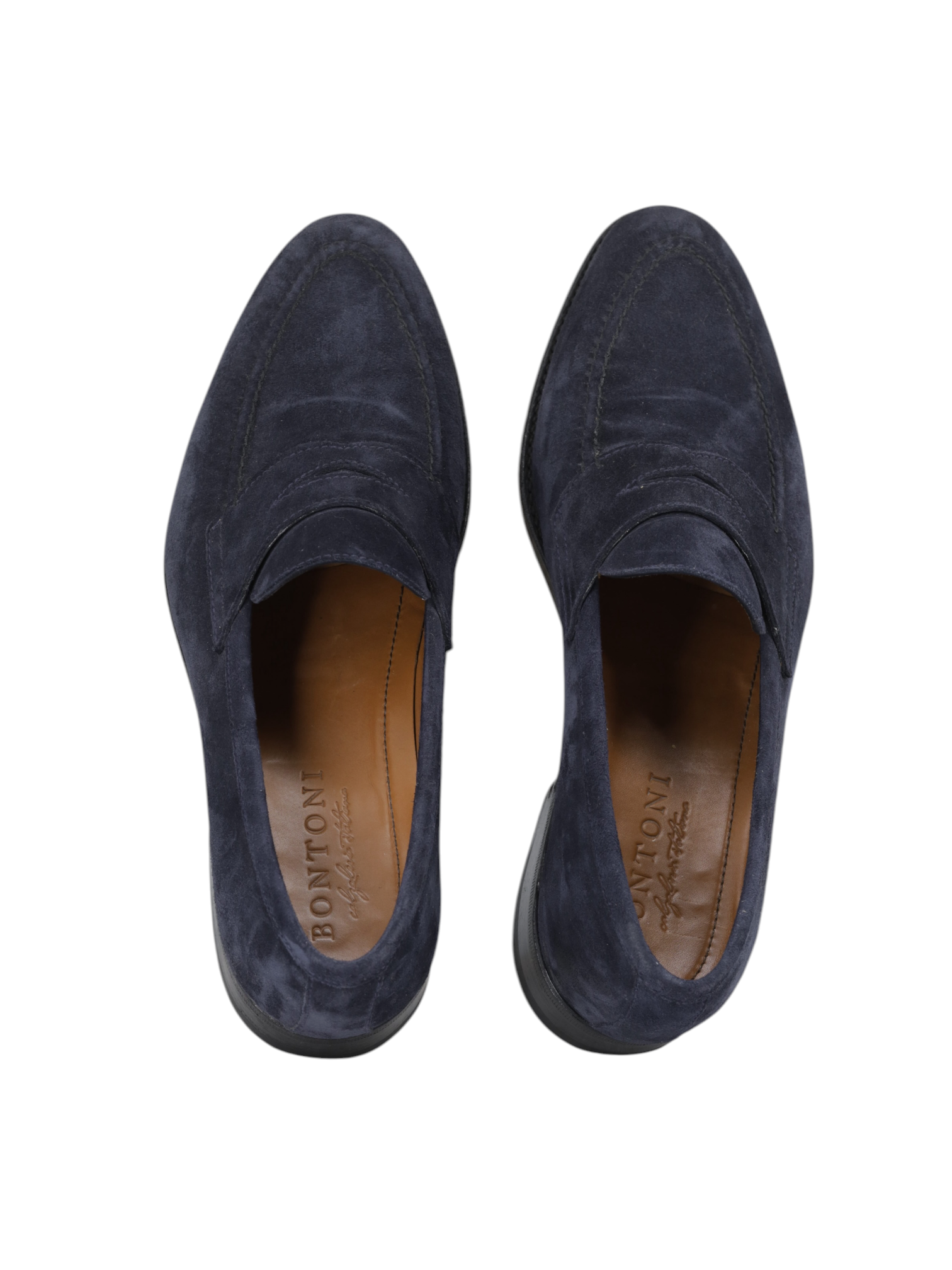 Bontoni Dark Blue Suede Principe Penny Loafer + Belt