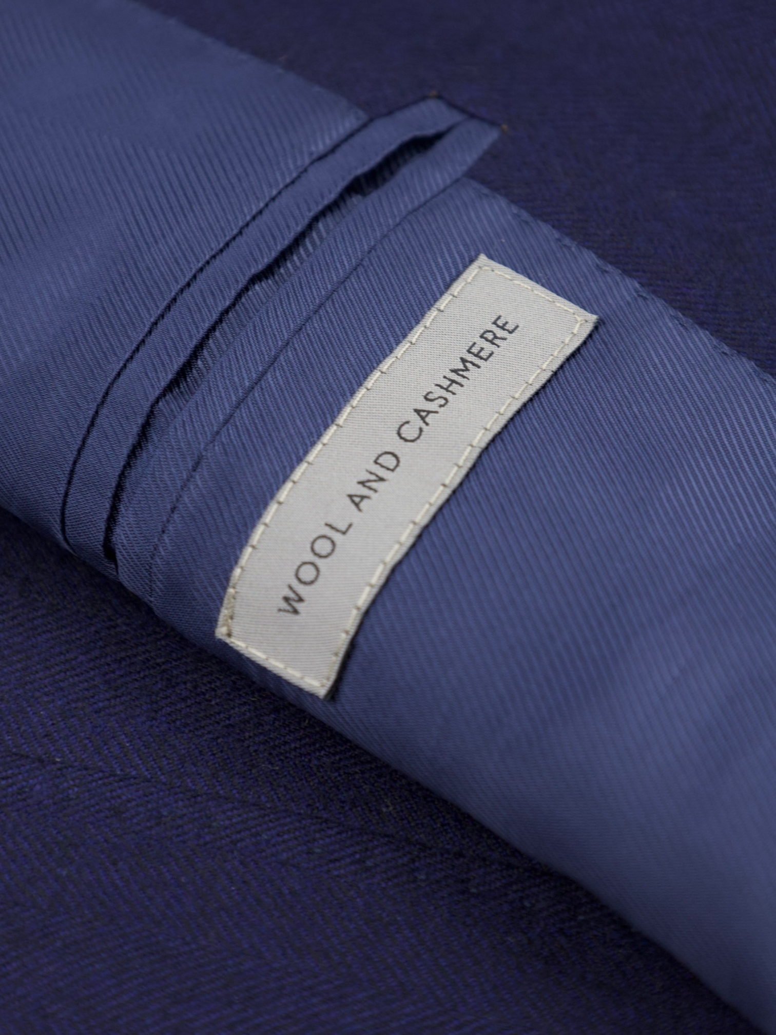 Corneliani Dark Blue Wool & Cashmere Herringbone Jacket