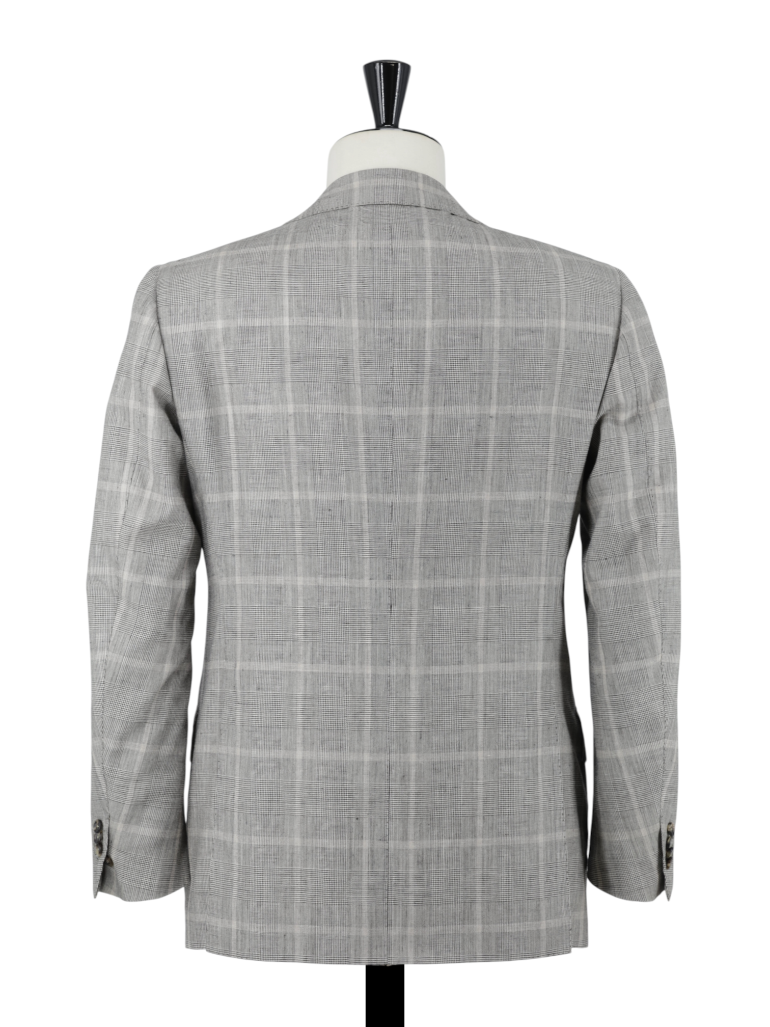 Cesare Attolini Taupe Wool, Silk & Linen Overcheck Summer Suit