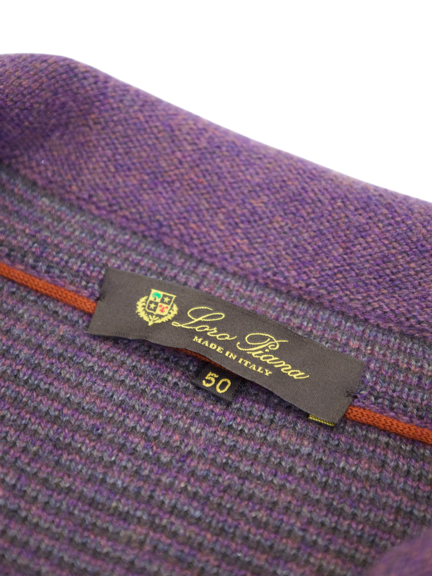 Loro Piana Aubergine Pure Cashmere Knitwear Cardigan