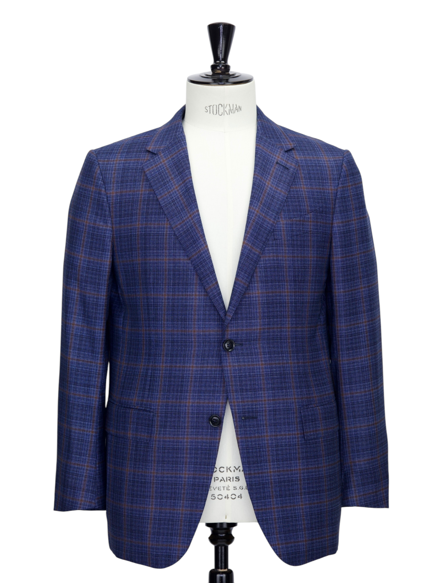 Ermenegildo Zegna Blue & Brown Windowpane “Zero Weight” Jacket