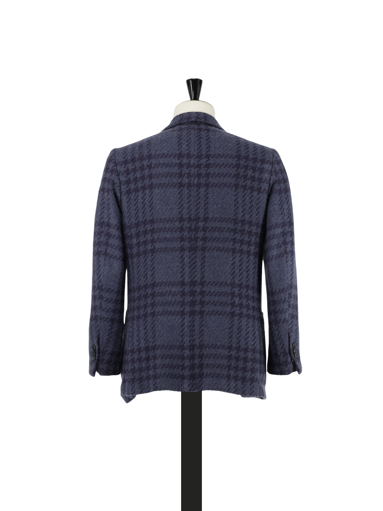 Kiton Blue Pure Plushy-Cashmere Prince de Galles Winter Jacket