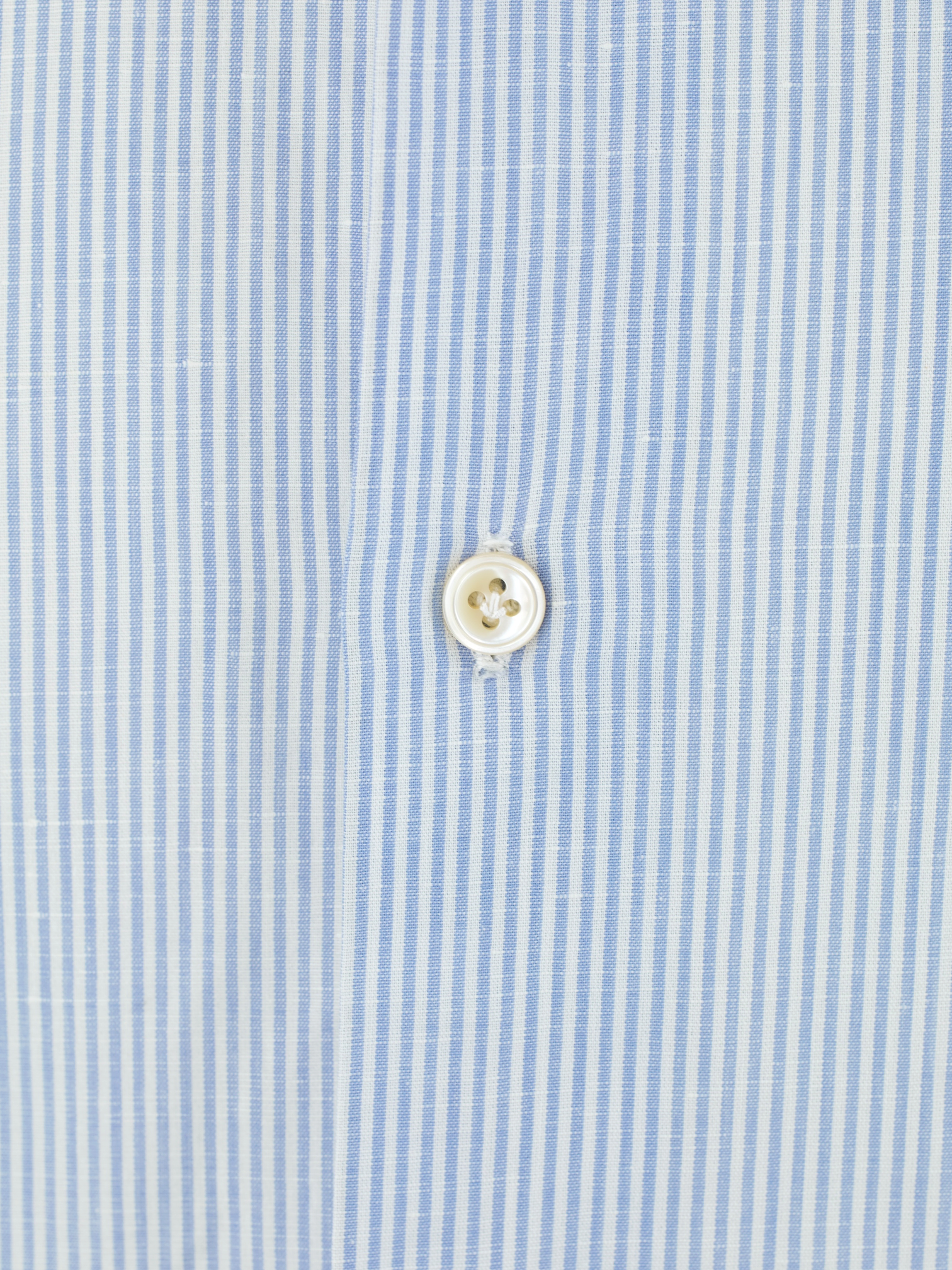Finamore Light Blue & White Pure Linen Pinstripe Shirt