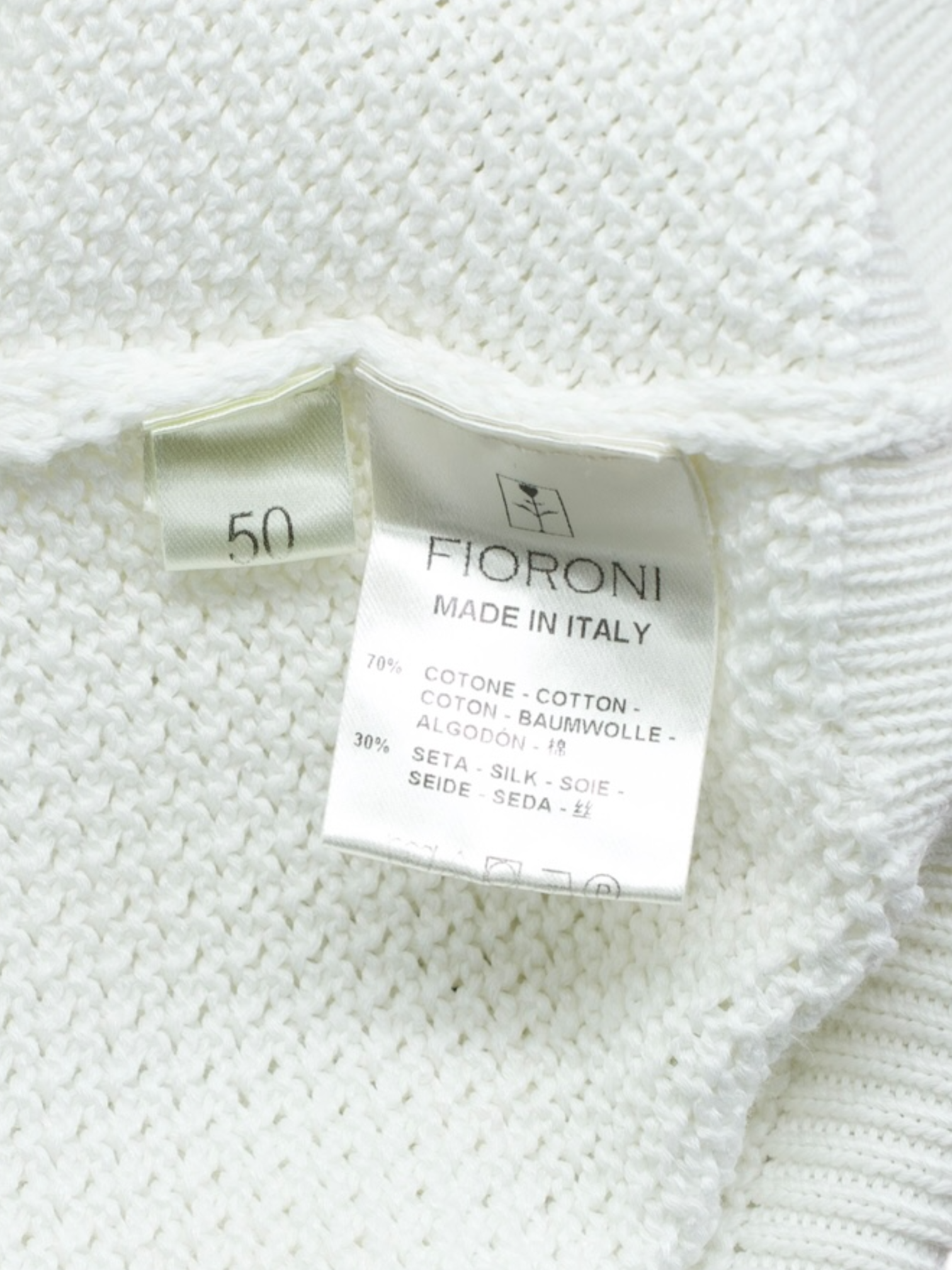 Fioroni White Cotton & Silk Tricot "The Talented Mr. Ripley" Polo
