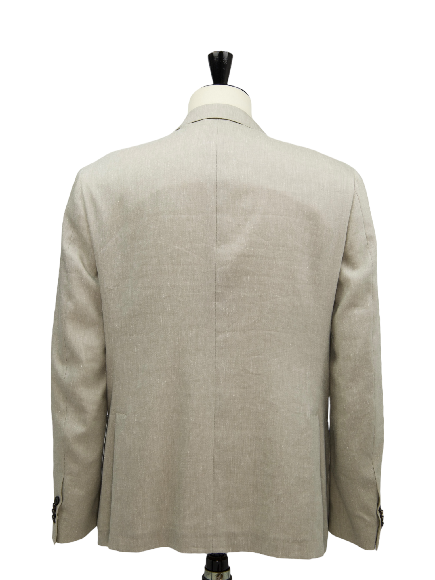 Corneliani Greige Linen & Wool Melange Jacket