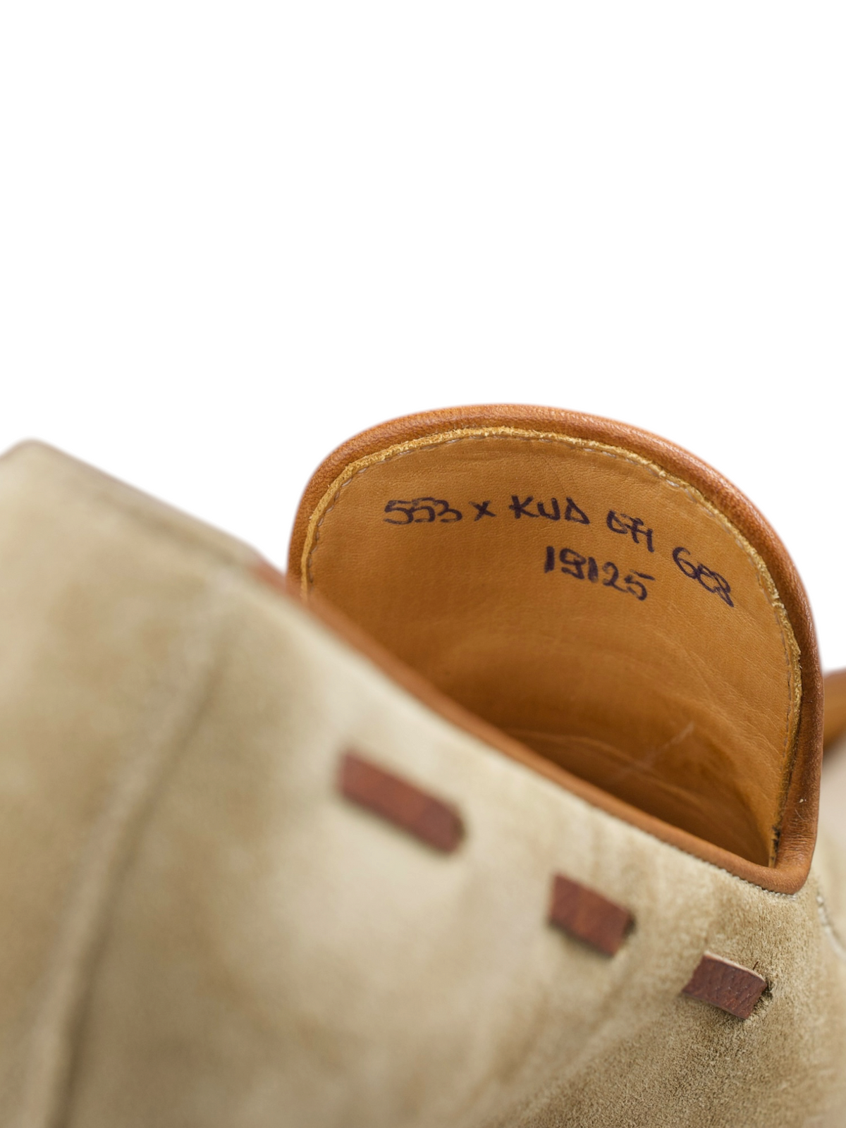 Saint Crispin's Beige Suede Norwegian X-Stitch Loafer