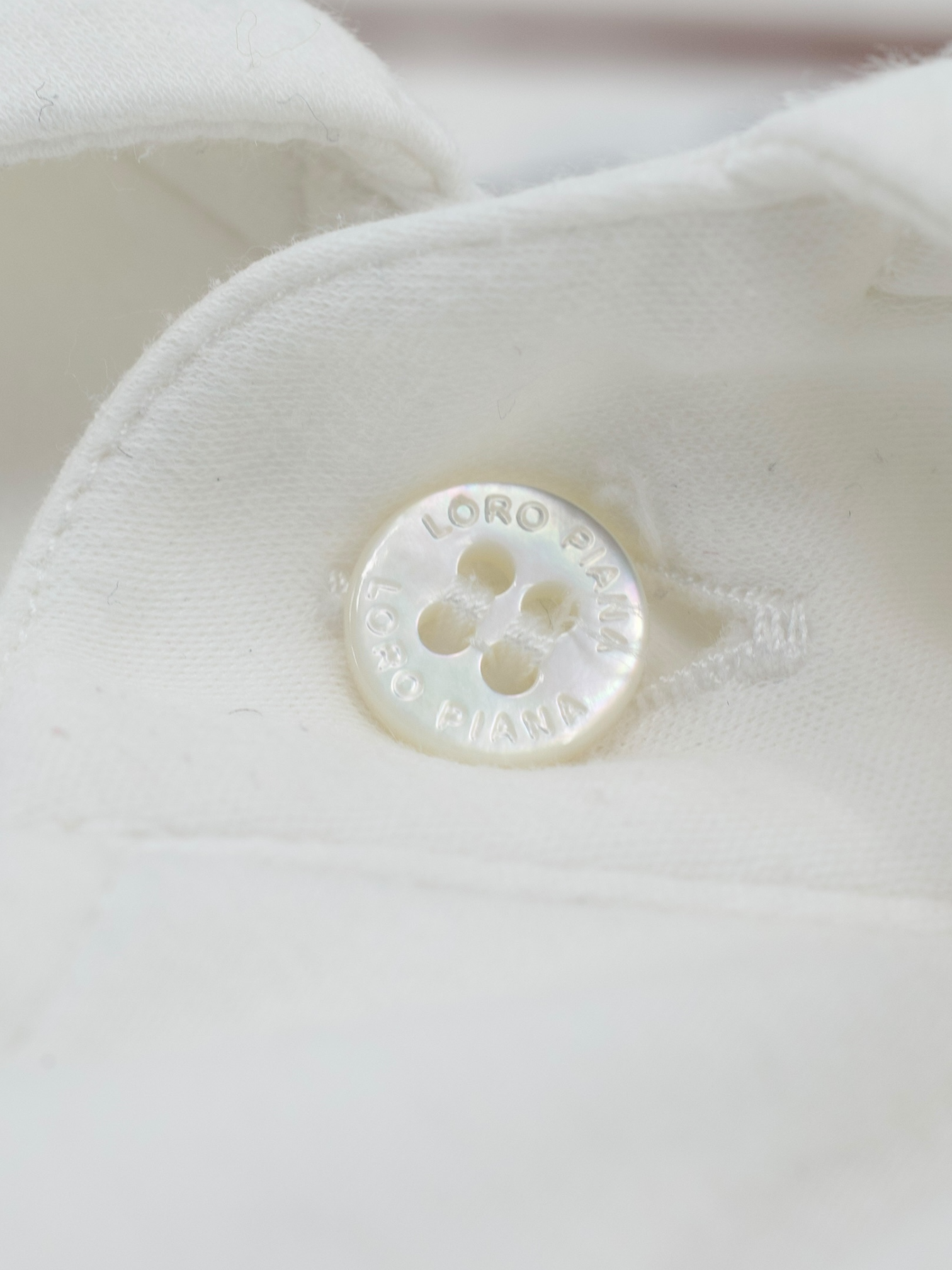 Loro Piana White Cotton Flannel Knitted Andrew Shirt