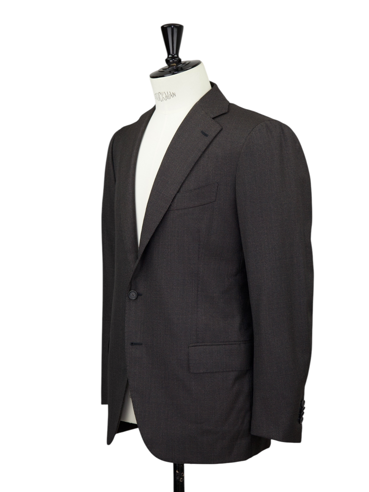 Cesare Attolini Dark Brown Extafine-Wool Puppytooth Suit