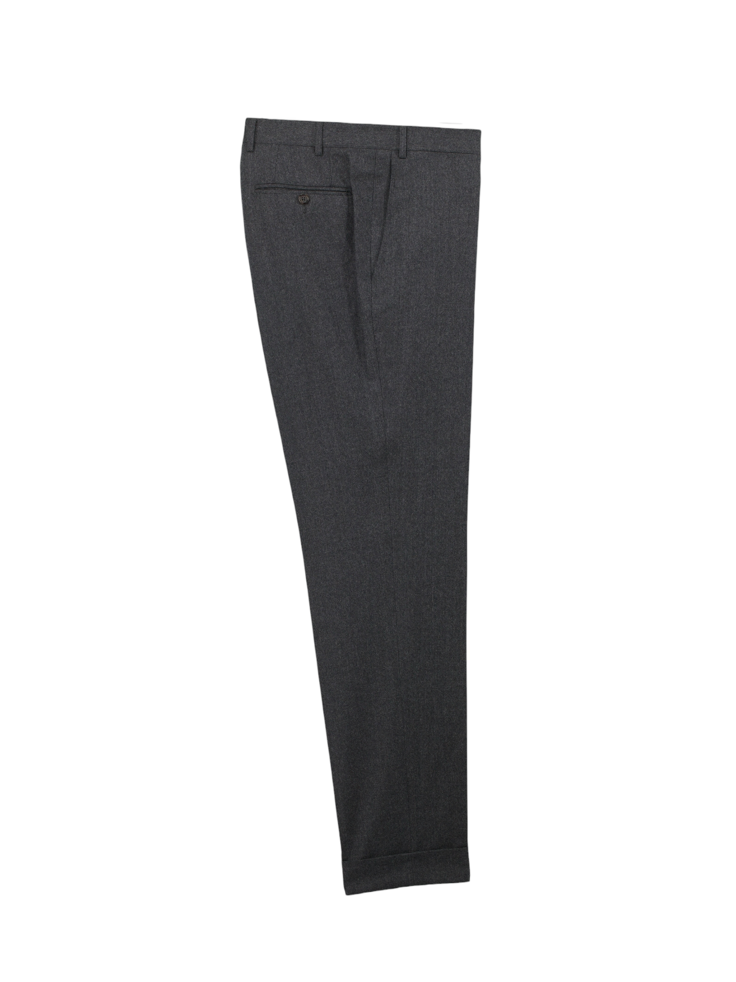 Canali Dark Grey Wool Flannel Winter Trousers
