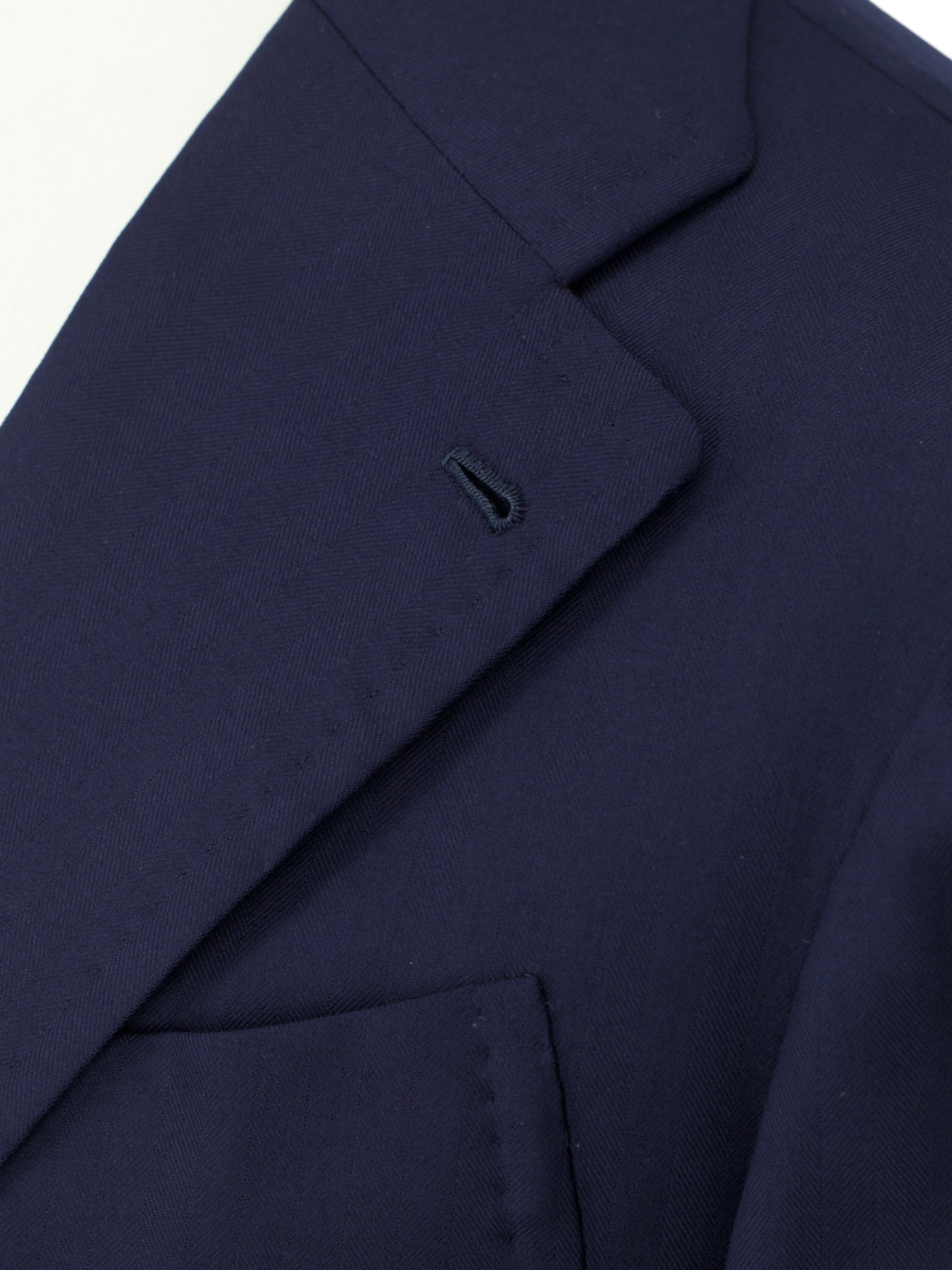 Sciamat Navy Bespoke Extrafine-Wool Herringbone Jacket
