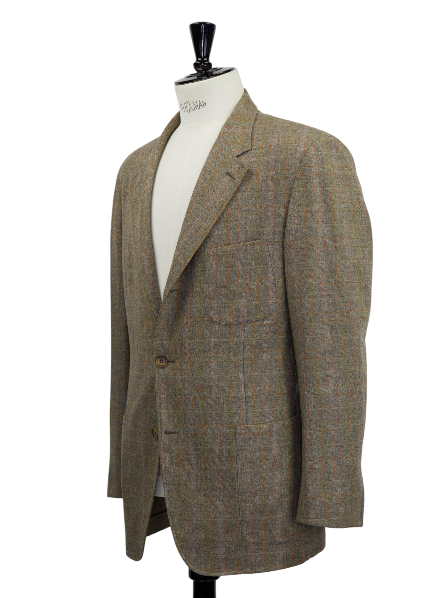 Loro Piana Light Brown & Orange Windowpane Woollen Jacket