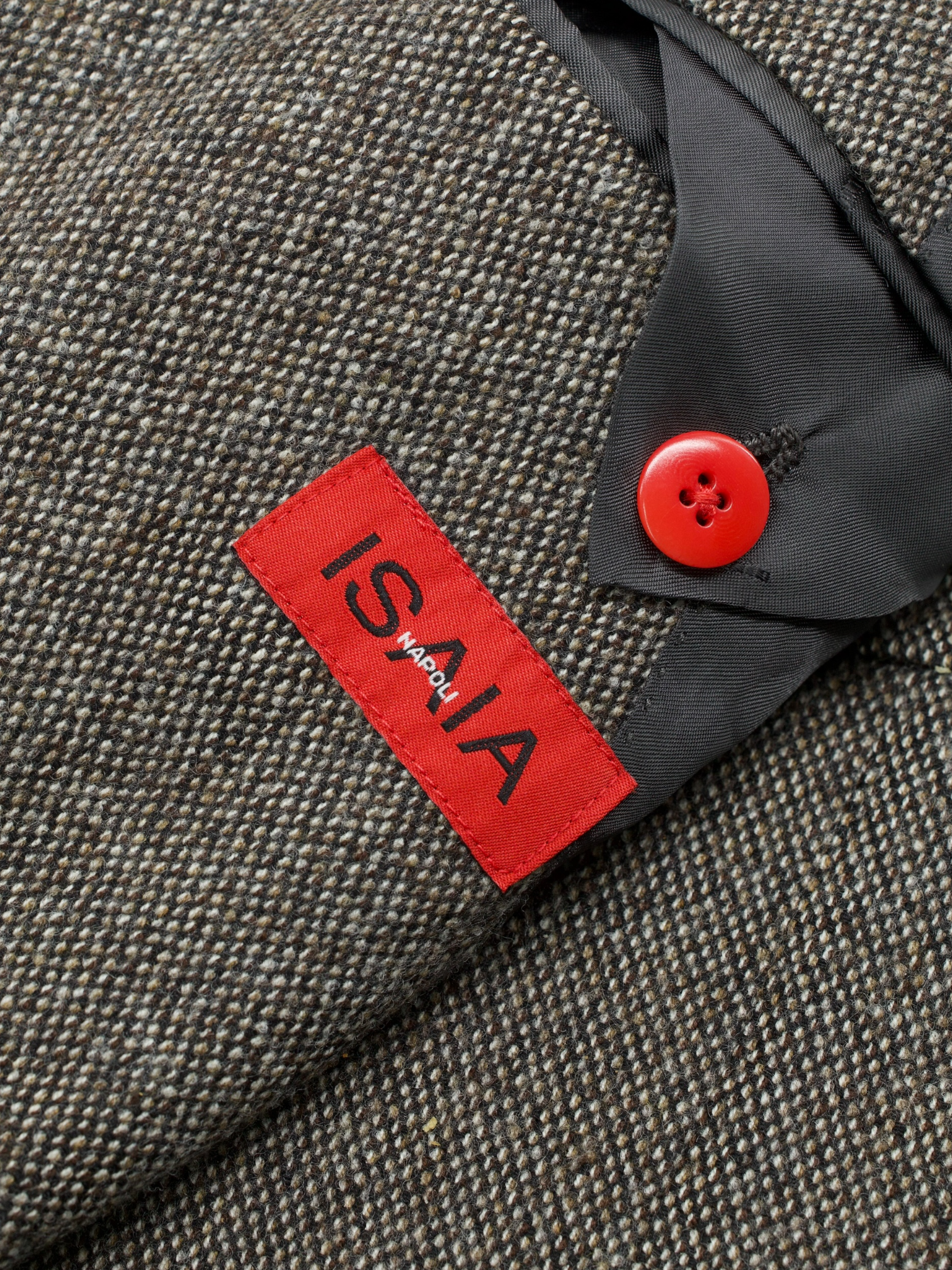 Isaia Light Brown Wool & Cashmere Micro-Pattern Jacket