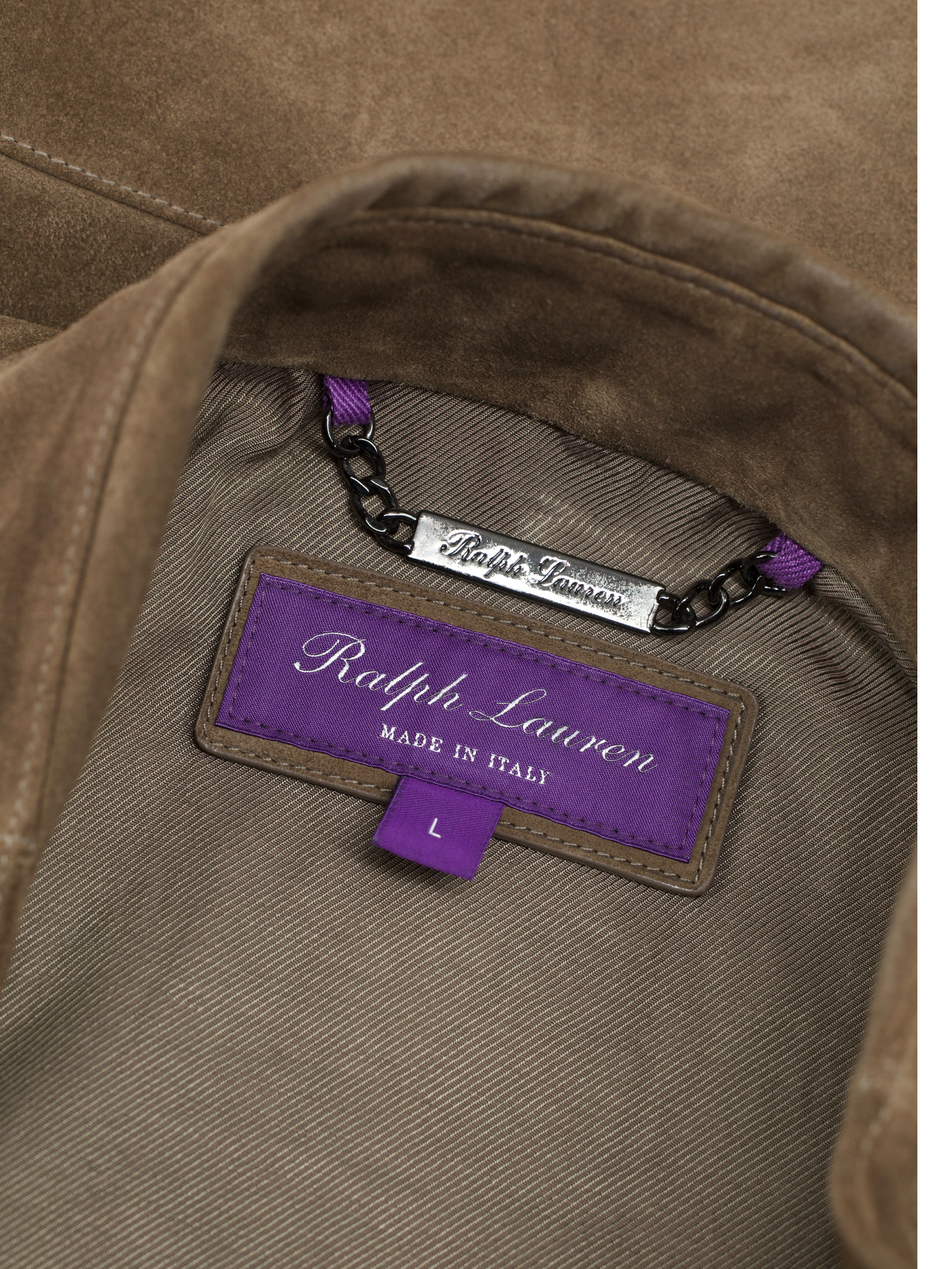 Ralph Lauren Purple Label Brown Calf-Suede Biker Jacket