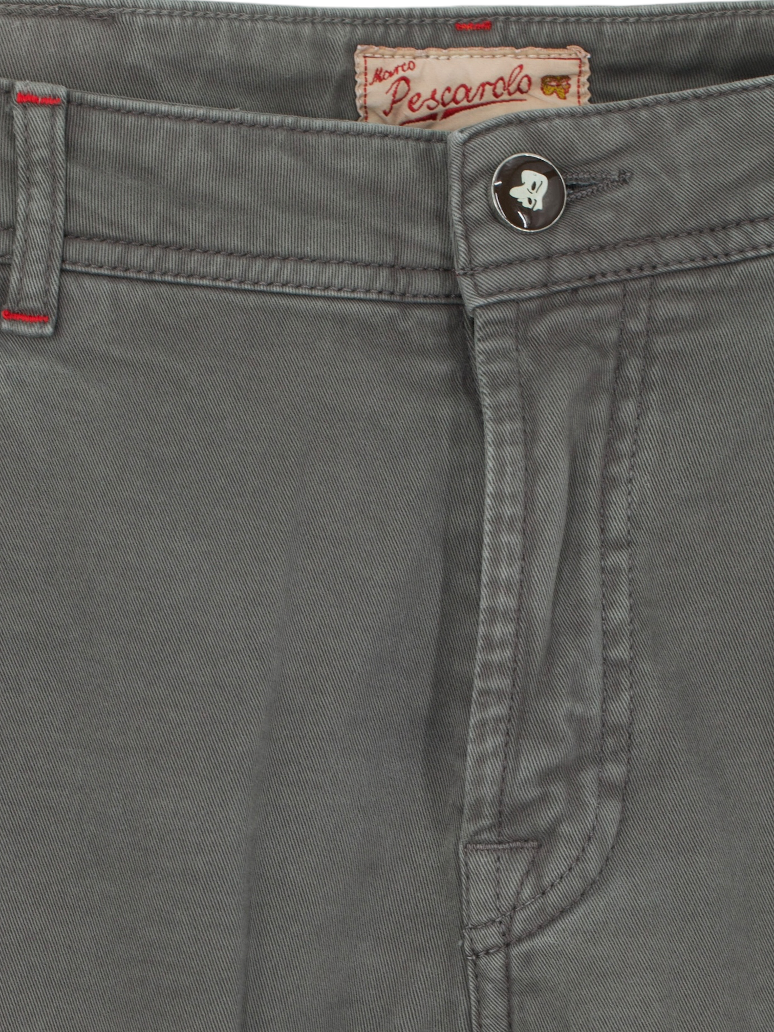 Marco Pescarolo Grey Cotton, Cashmere & Stretch 5-Pocket Jeans