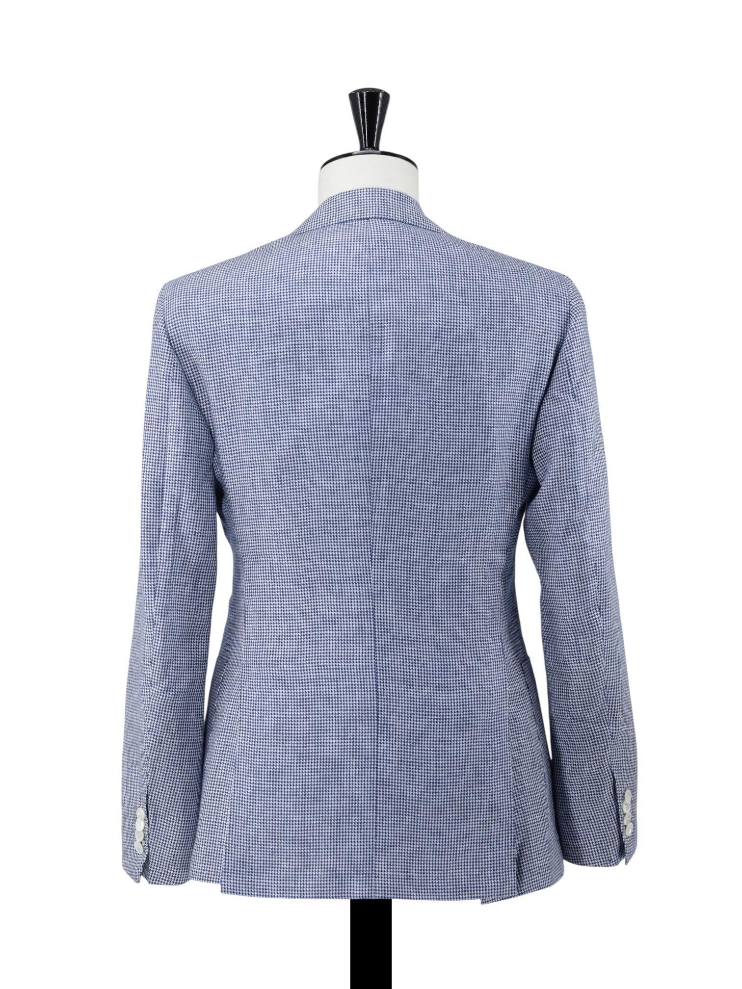 Kiton Navy & White Pure Linen Pied de Poule Jacket