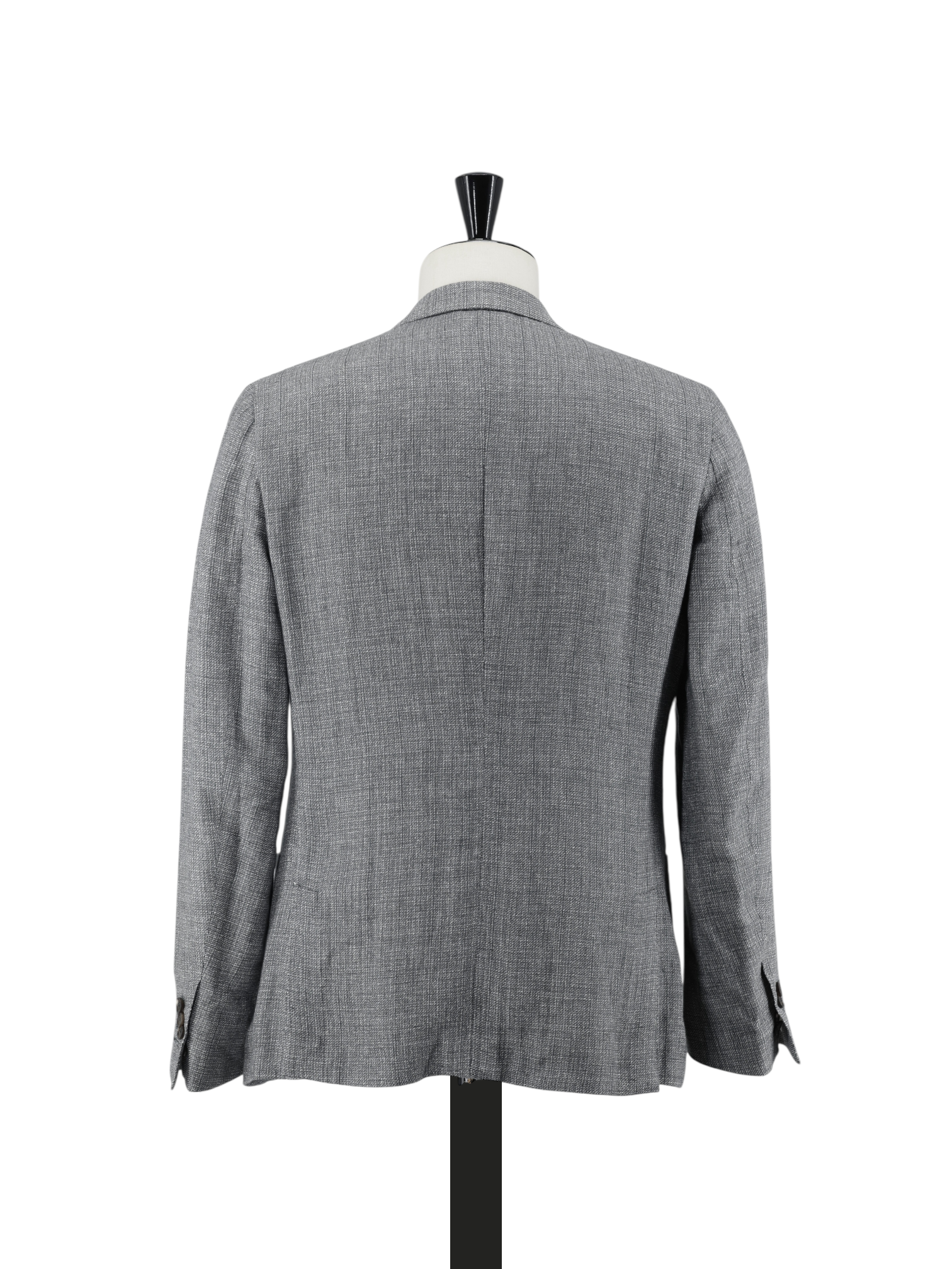 Ermenegildo Zegna Grey Linen, Silk & Stretch Micro-Pattern Jacket