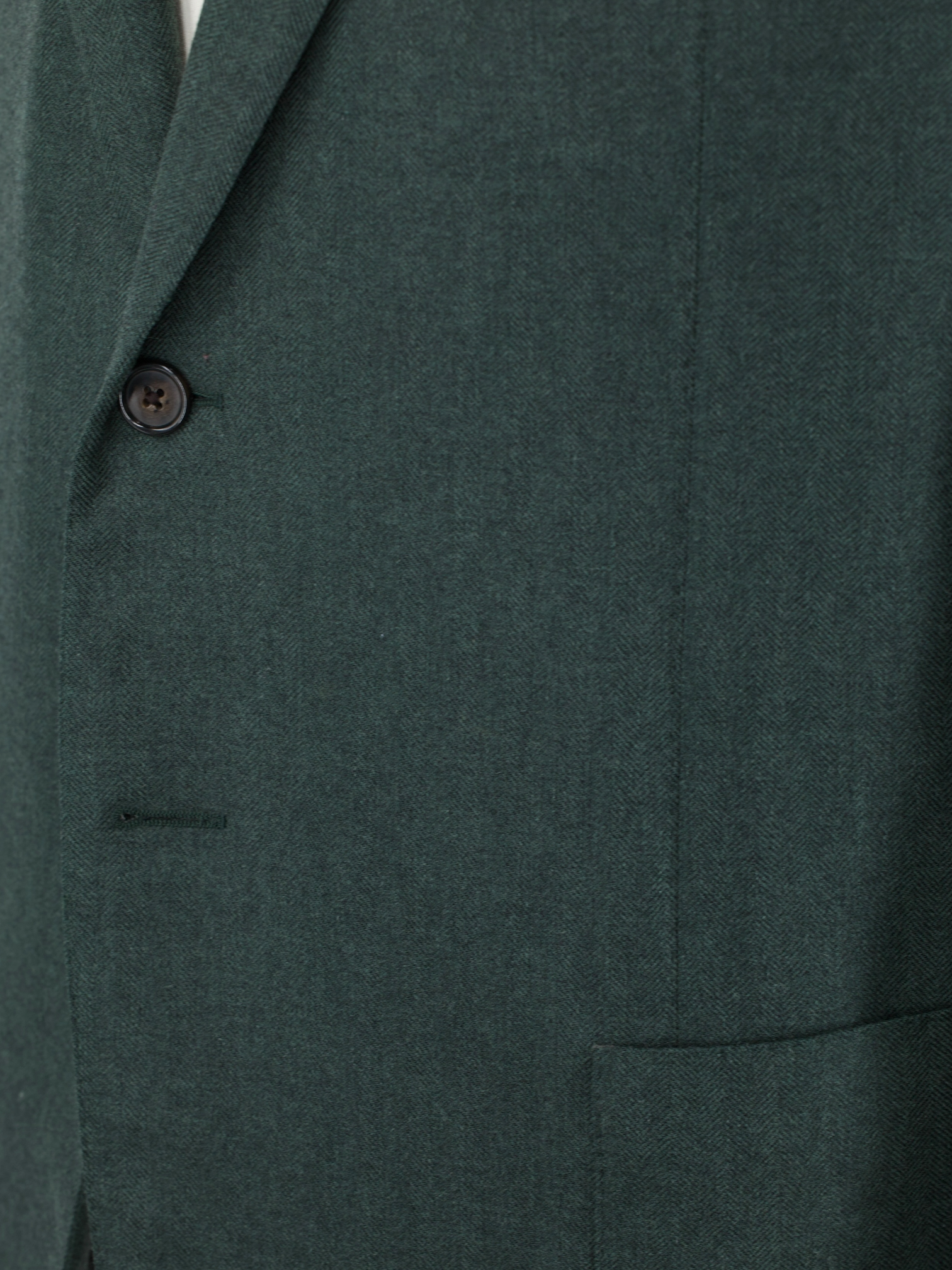 Corneliani Verdigris Green Wool, Cashmere, Silk & Angora Herringbone Jacket