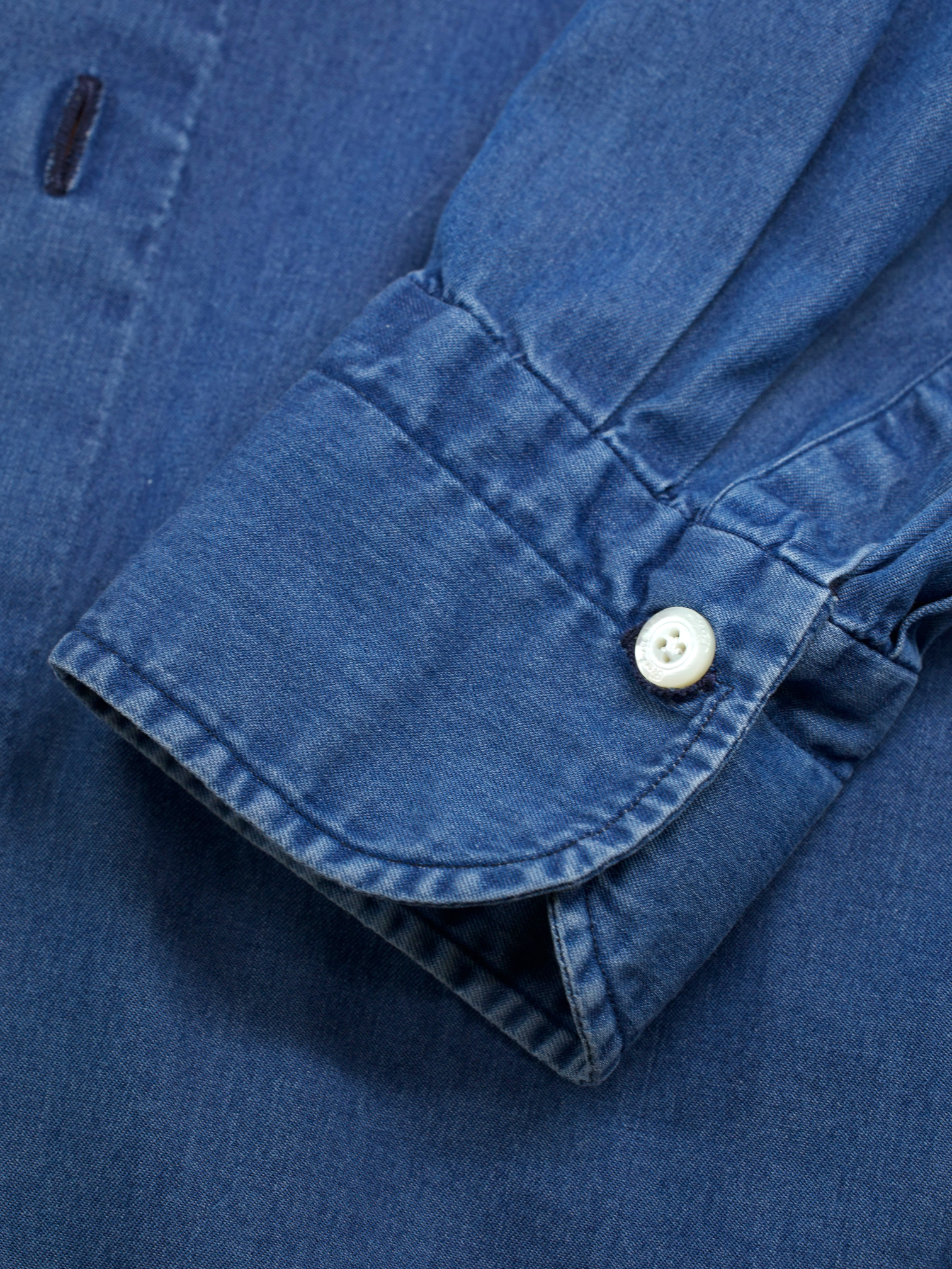 Finamore Blue Pure Cotton “Esclusiva” Sartorial Denim Shirt