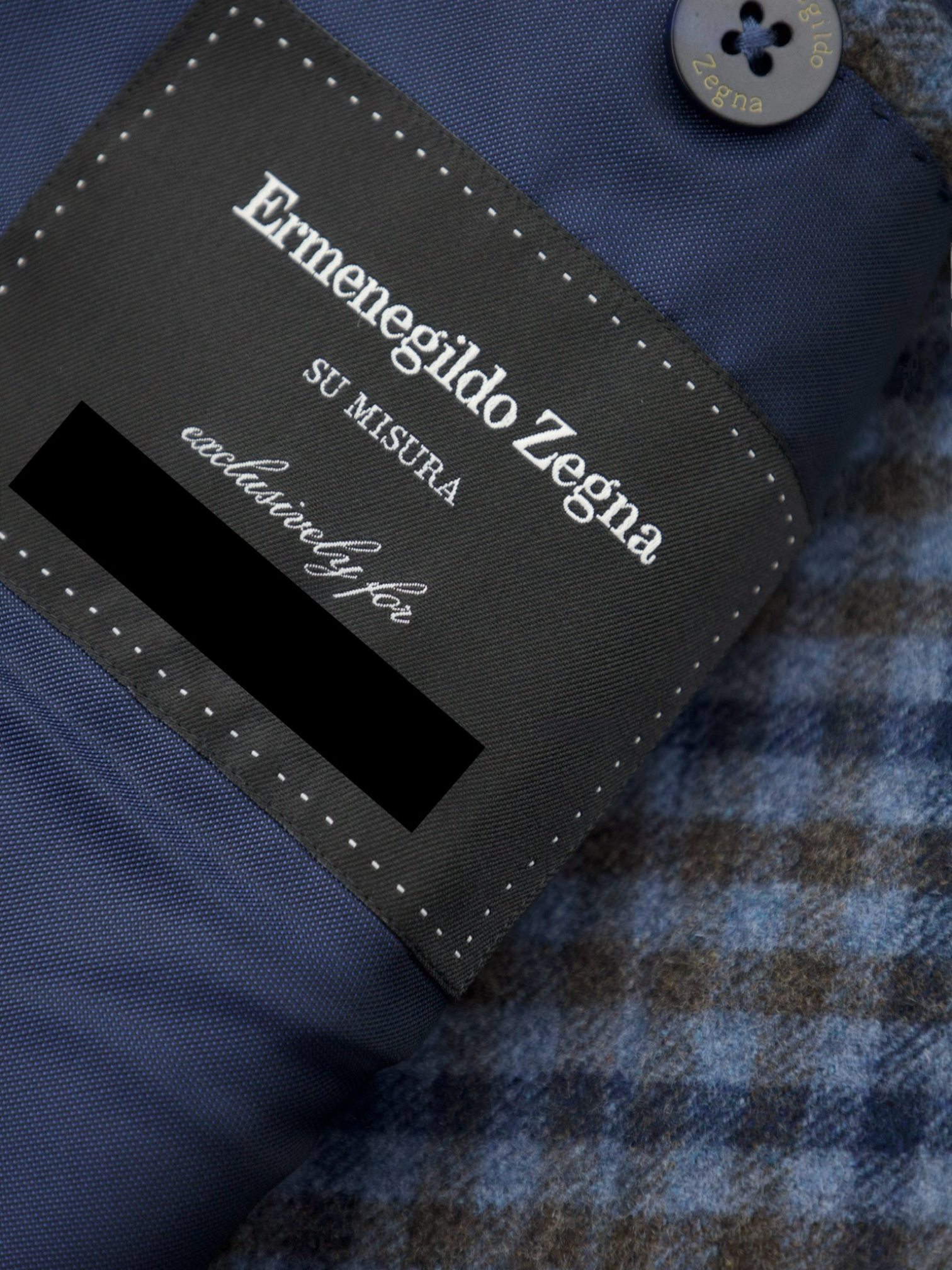 Ermenegildo Zegna Steel Blue & Dark Taupe Trofeo Wool & Cashmere Gingham Check Jacket