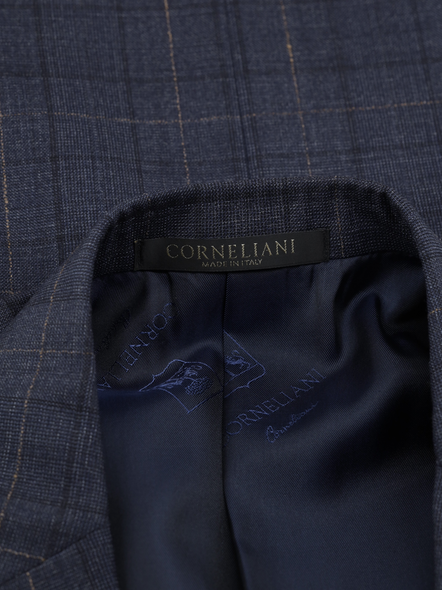 Corneliani Steel Grey & Bronze Super 130's Windowpane Academy Suit