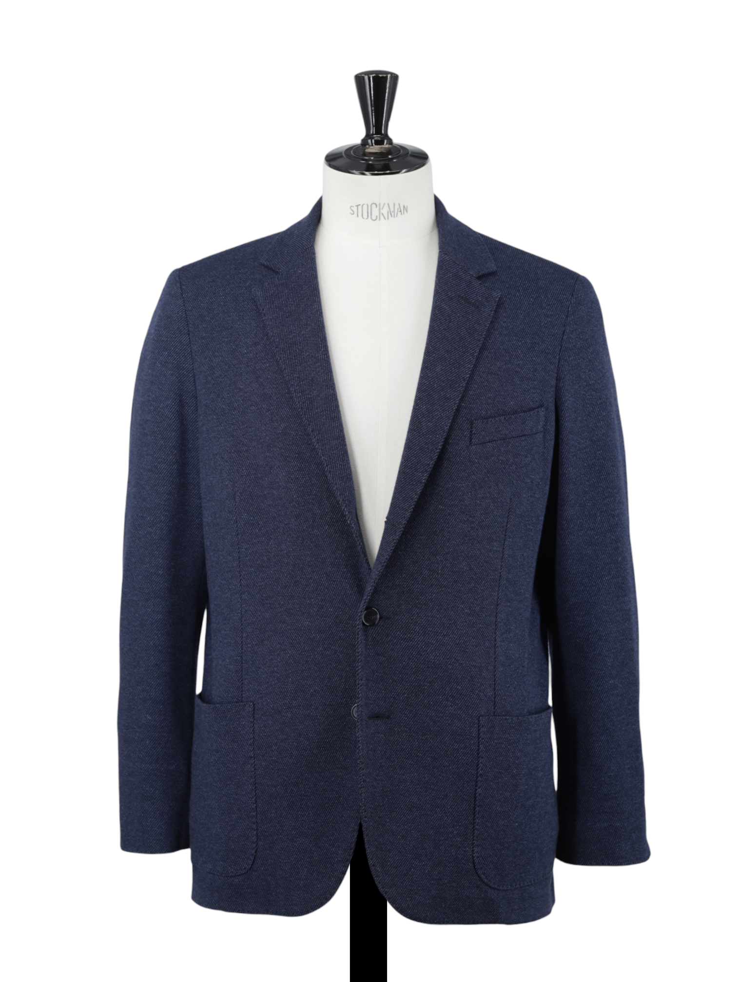 Mandelli Blue Wool & Cotton "Cotton-Way" Knitted Twill Jacket