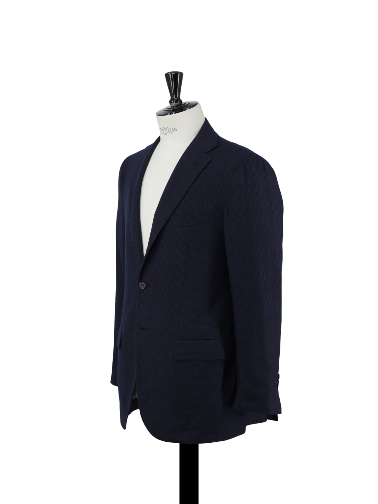 Kiton Navy & Burgundy 14-Micron Wool & Silk Bicolor-Pinpoint Suit
