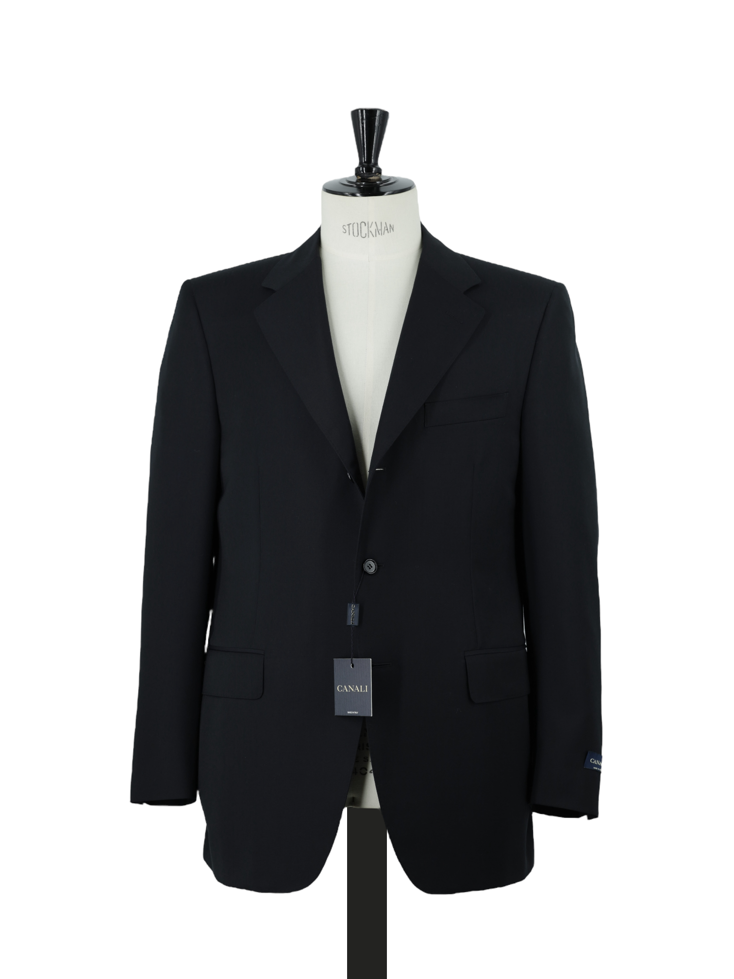 Canali Black Super 120's Wool Plain Weave Jacket
