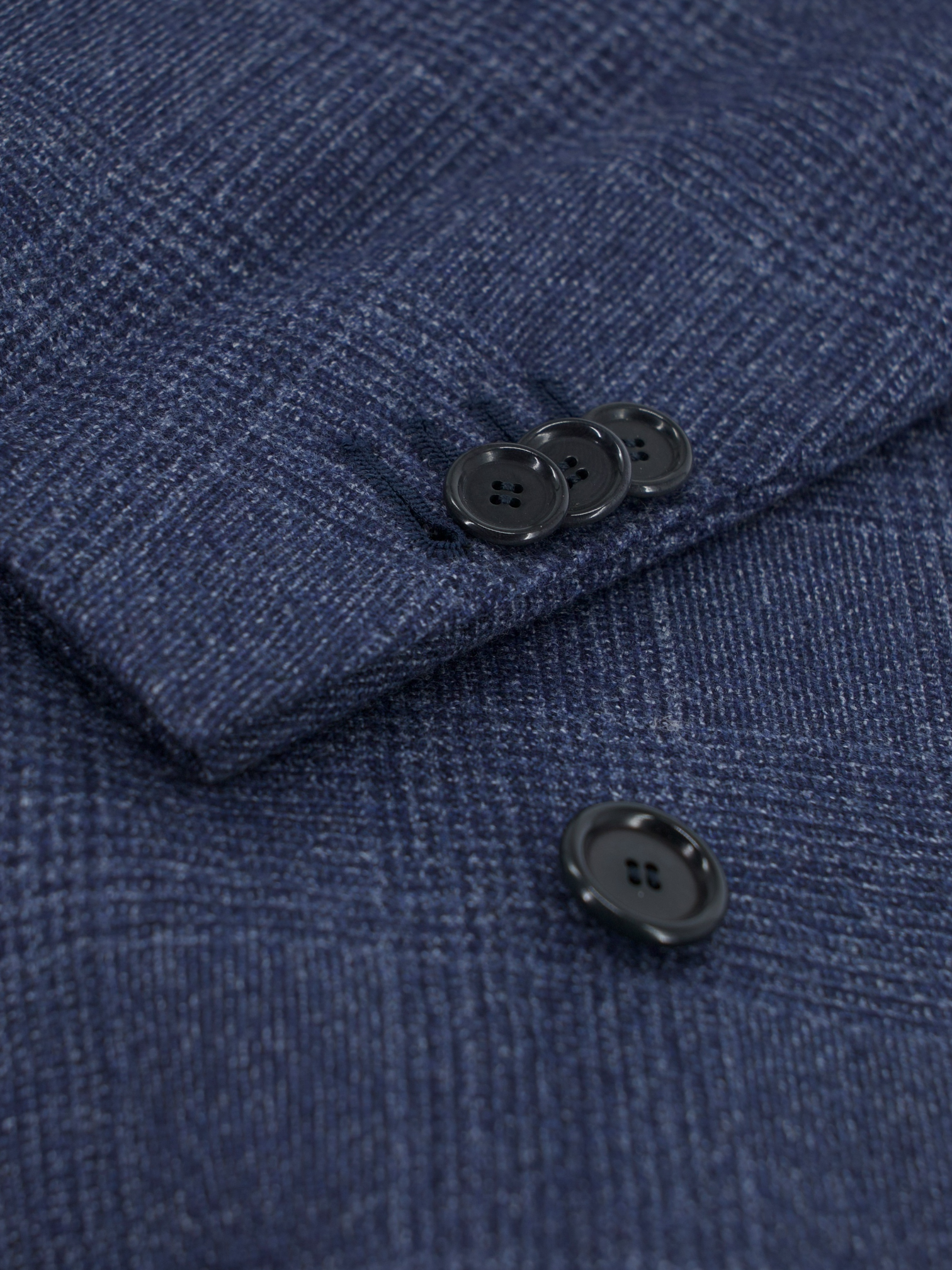 Cesare Attolini Blue Wool Double-Breasted Prince of Wales Suit