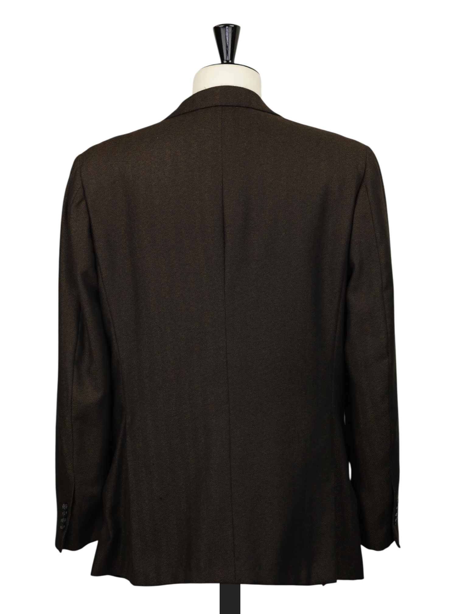 Kiton Chocolate Brown Pure Cashmere Herringbone Jacket