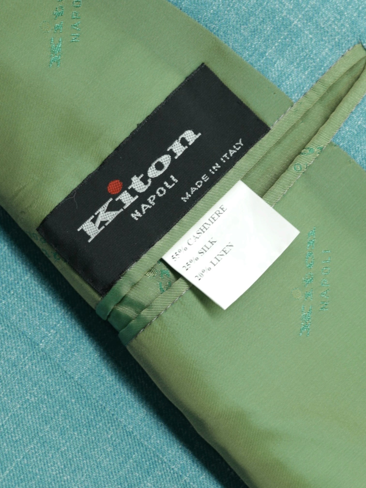 Kiton Turquoise Cashmere, Silk & Linen Mélange Summer Jacket