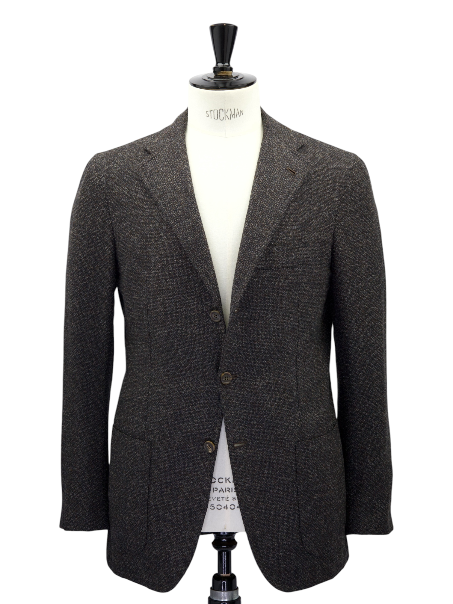 Orazio Luciano Dark Green Wool, Silk & Cashmere Boucle Jacket