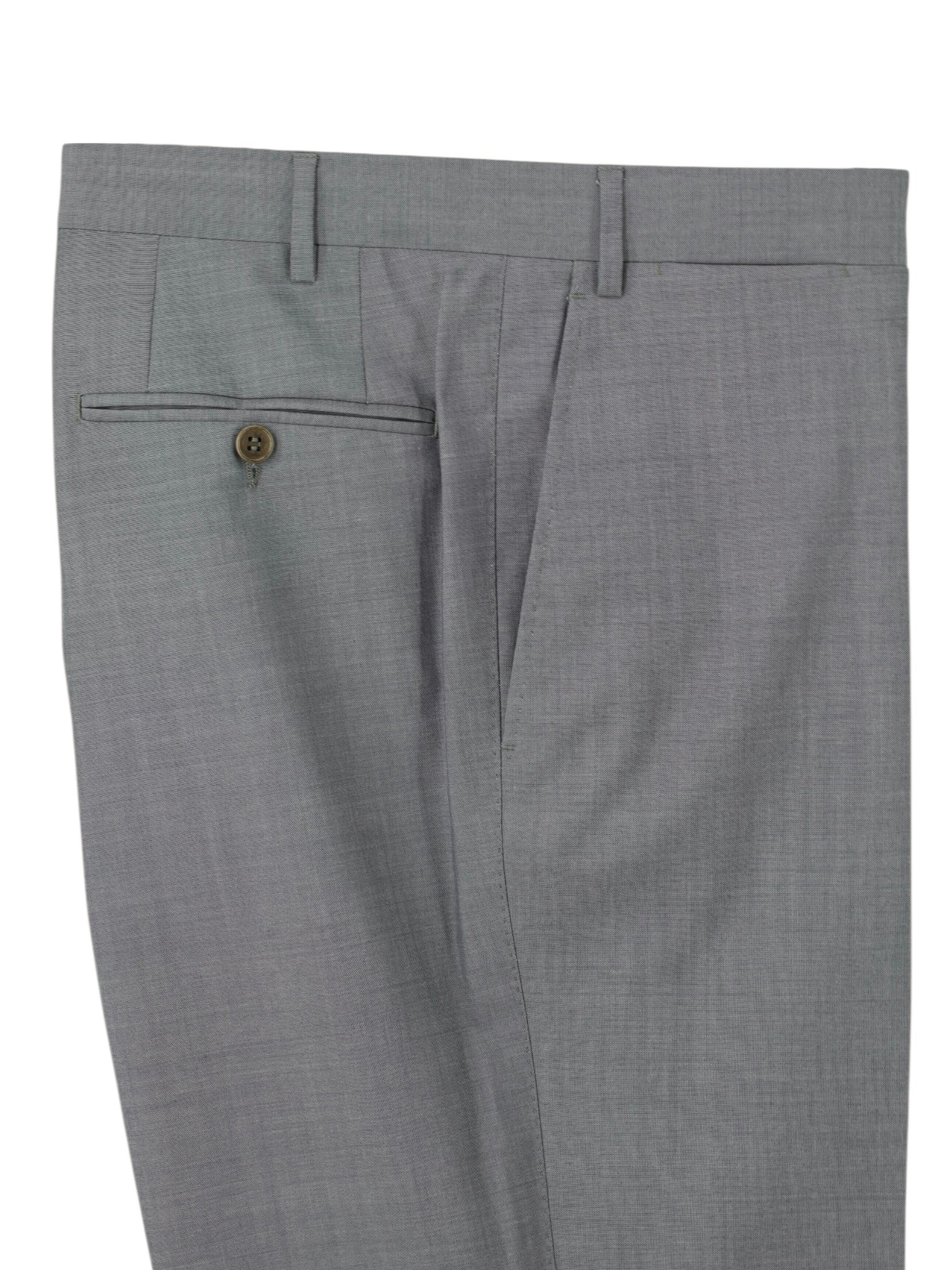 Canali Grey Travel Wool Pinpoint Trousers