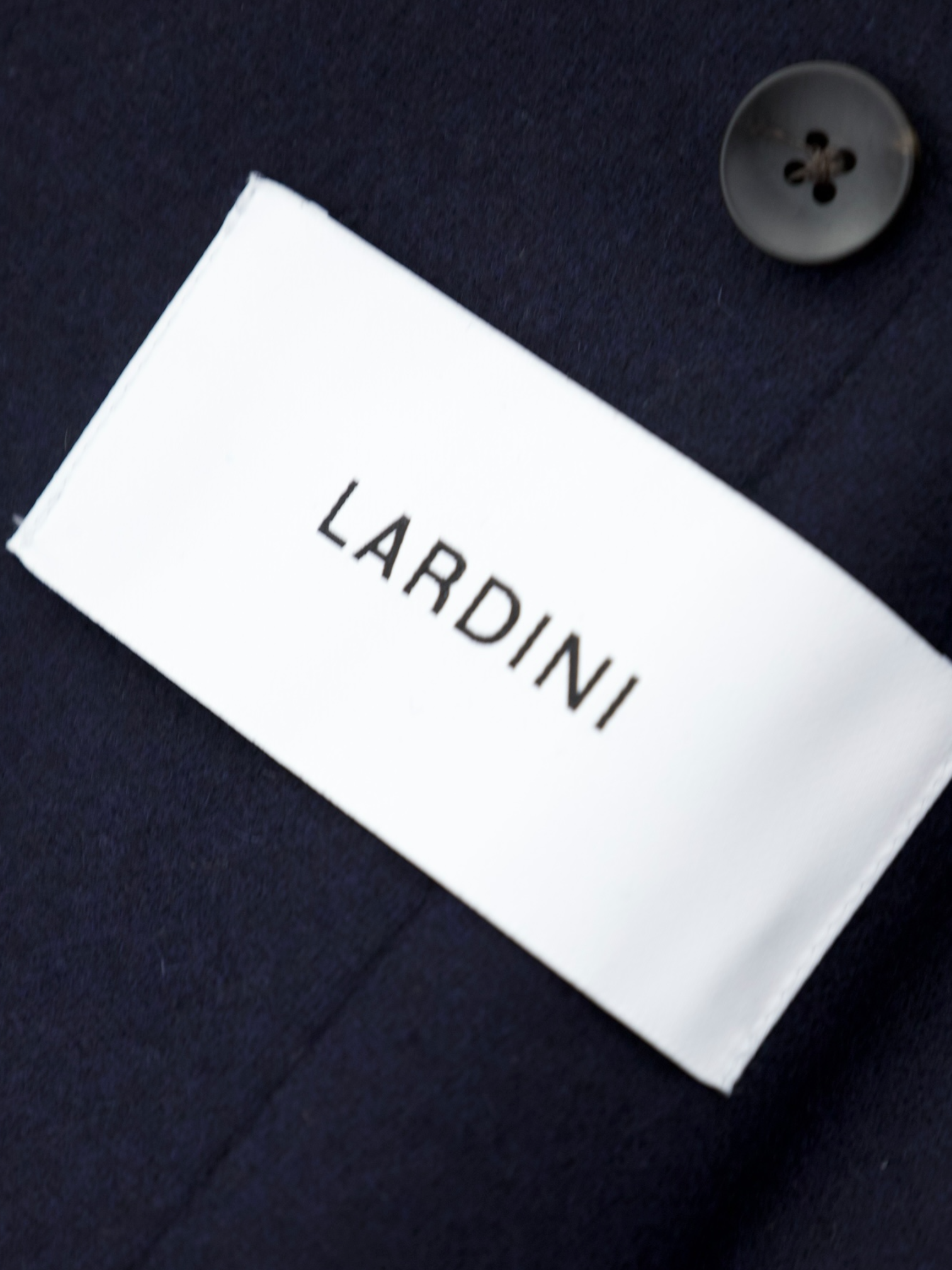 Lardini Navy Double Breasted Wool & Cashmere Flannel Jacket