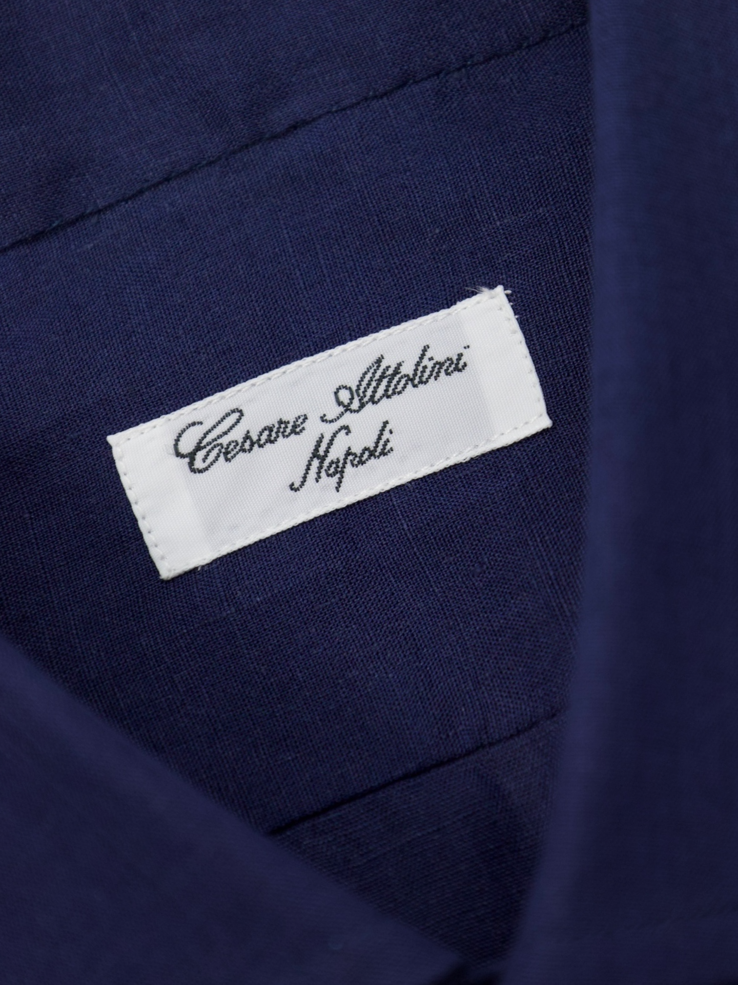 Cesare Attolini Dark Blue Linen Shirt