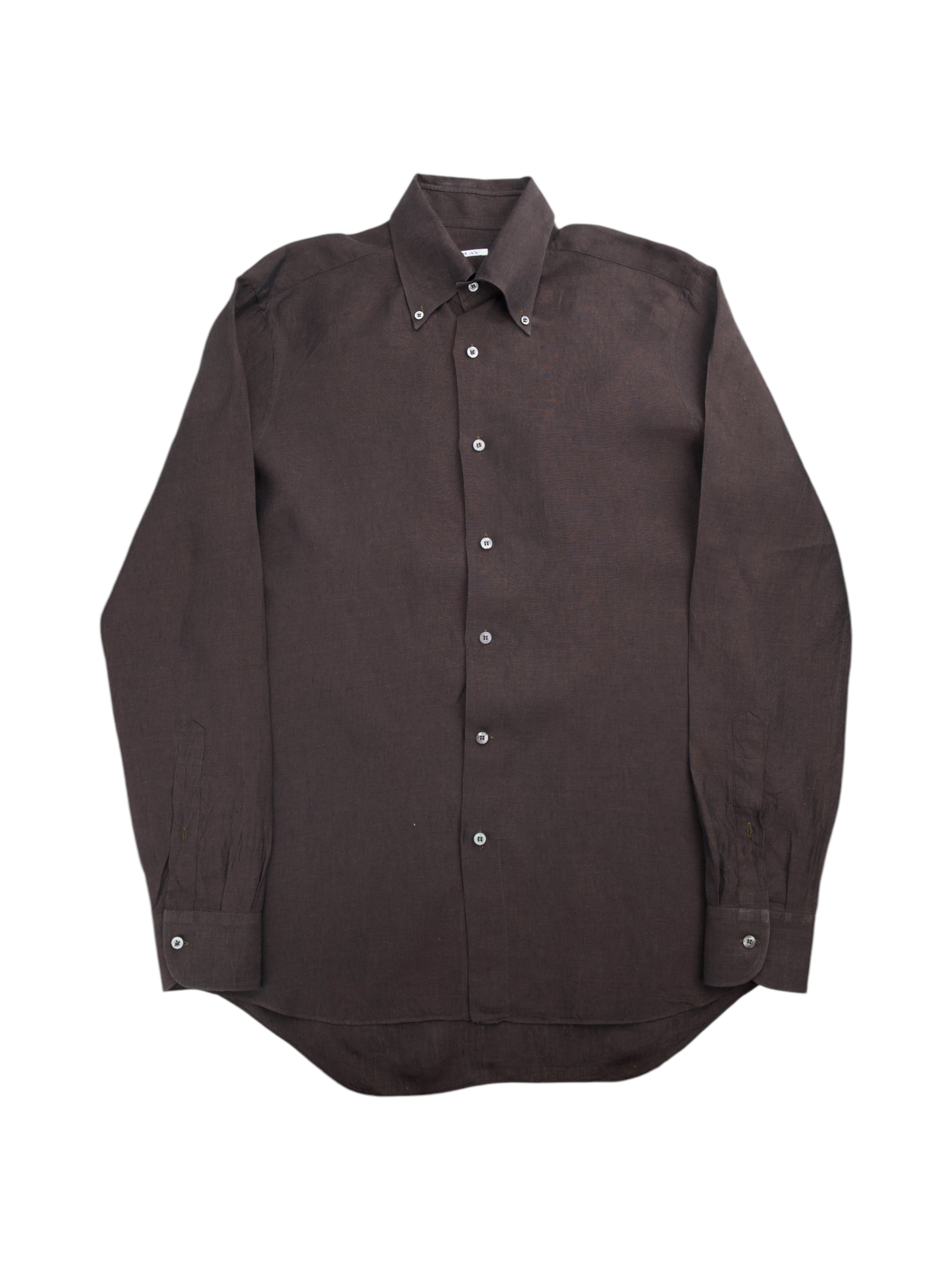 Fray Chocolate Brown Linen Button-Down Collar Shirt