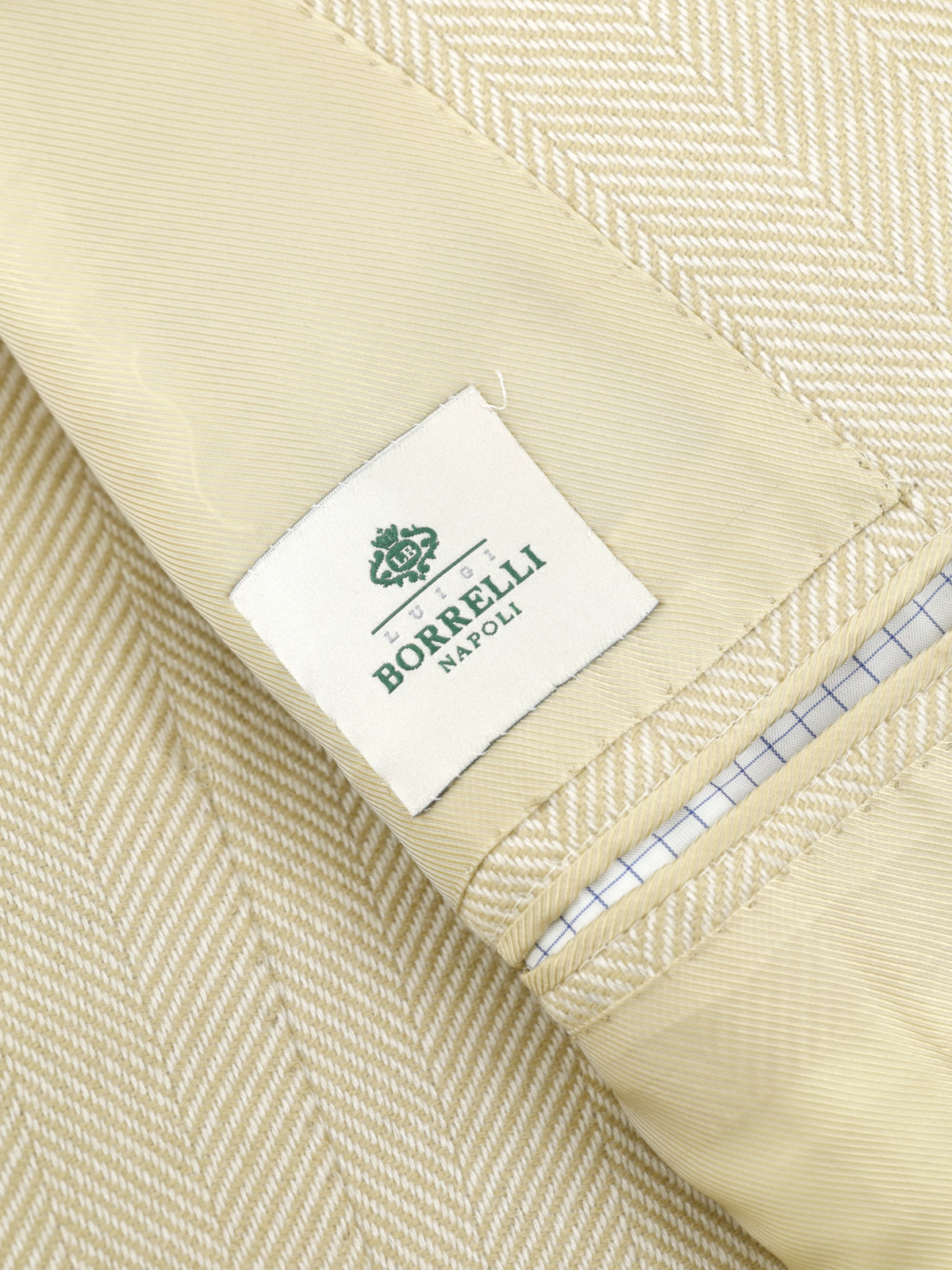 Luigi Borrelli Beige Heavyweight-Cashmere Herringbone Jacket