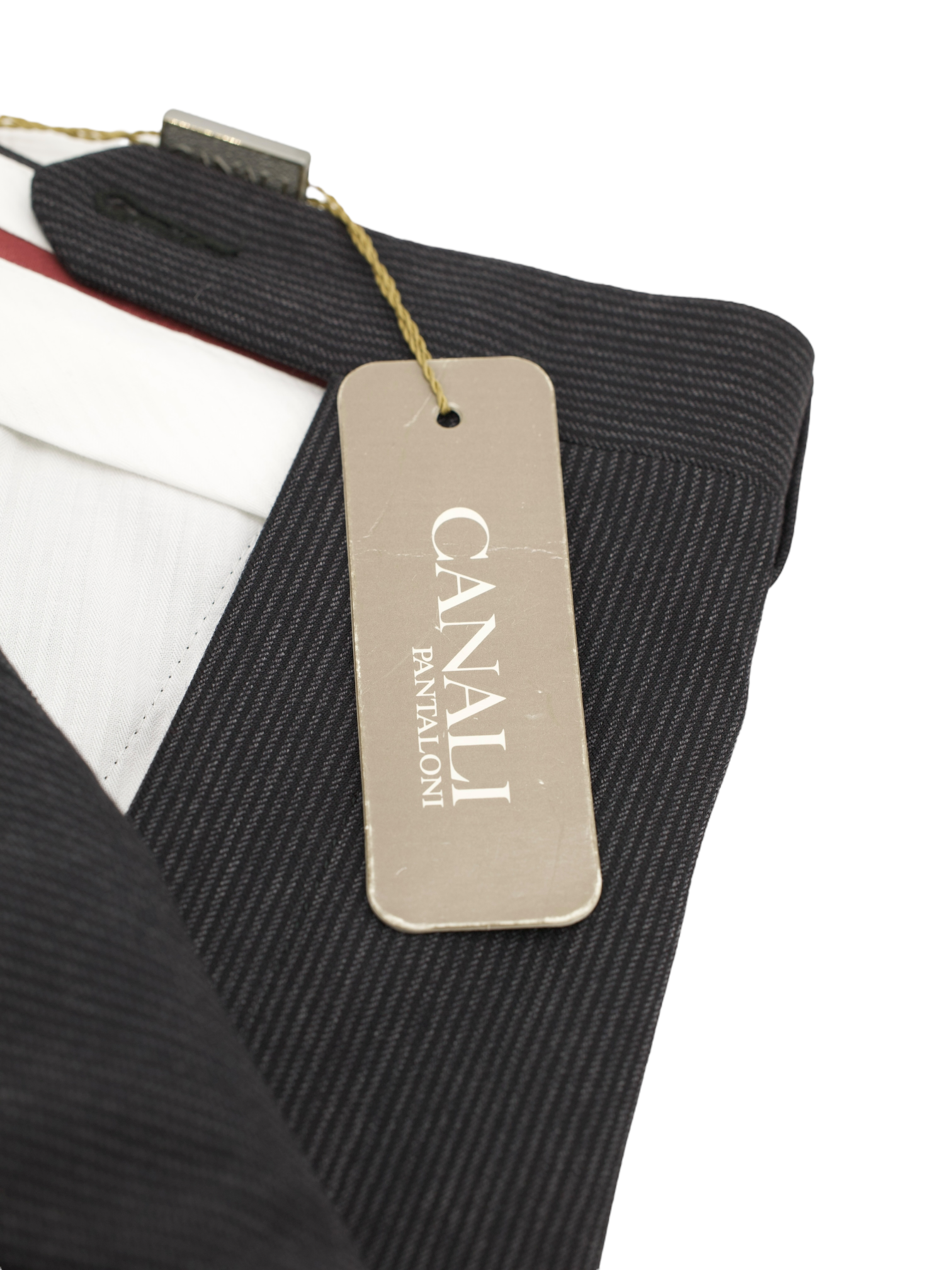 Canali Anthracite Wool Double-Pleated Pinstripe Ceremonial Trousers