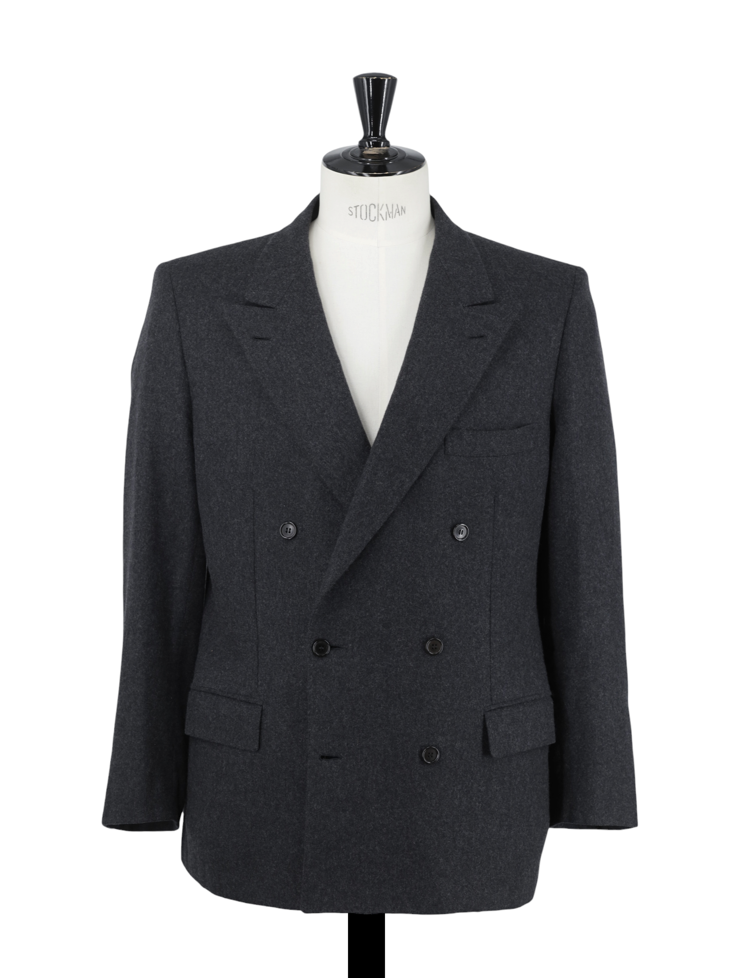 Brioni Dark Grey Vintage Double-Breasted Pure Cashmere Tiberio Jacket