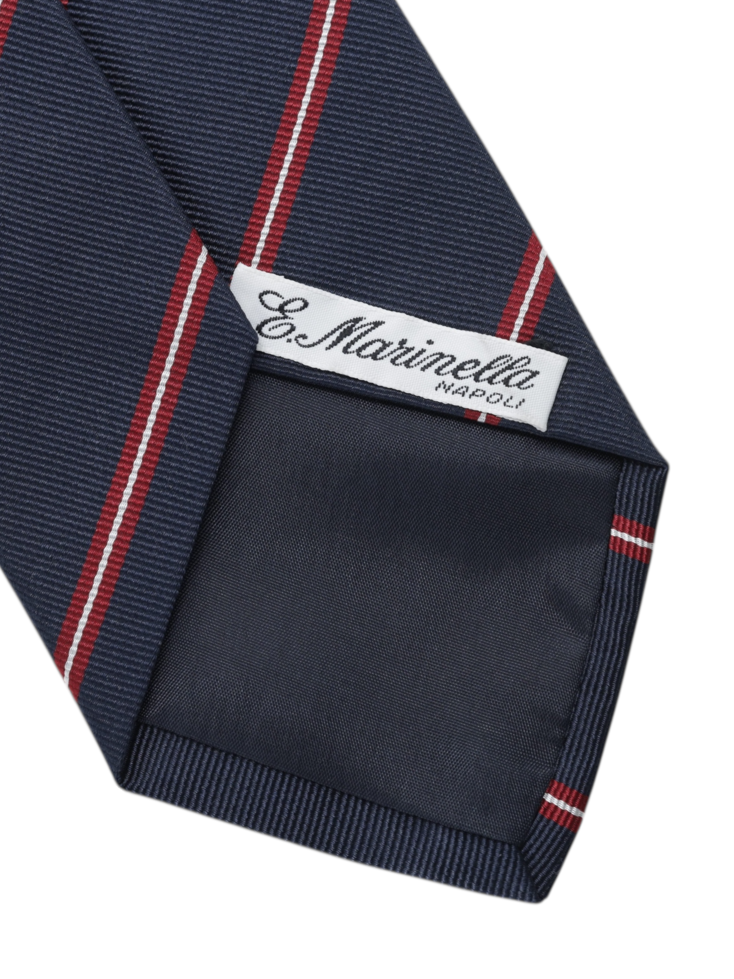 E.Marinella Navy & Red Silk Regimental Striped Club Tie