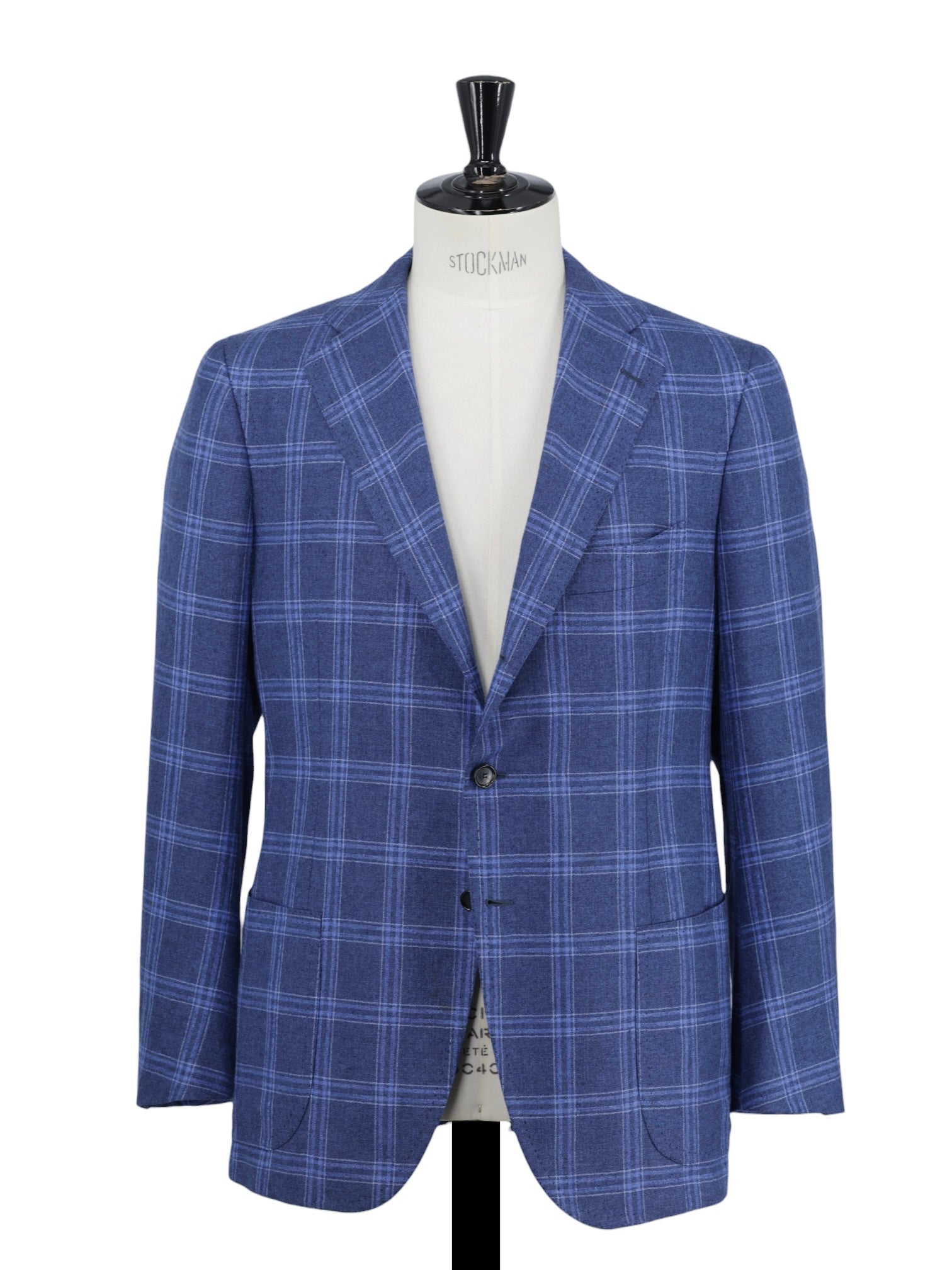 Cesare Attolini Blue Silk & Cashmere Checkered Jacket