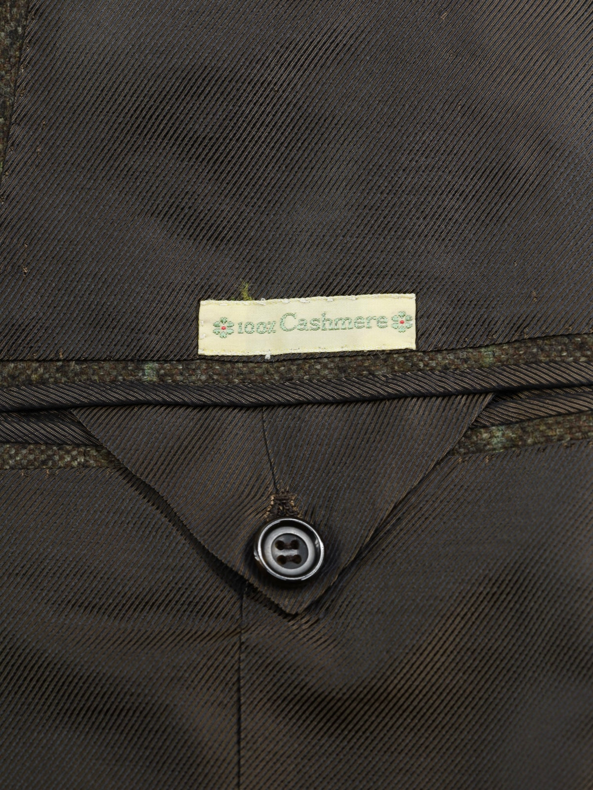 Kiton Taupe & Green Pure Cashmere Windowpane Jacket