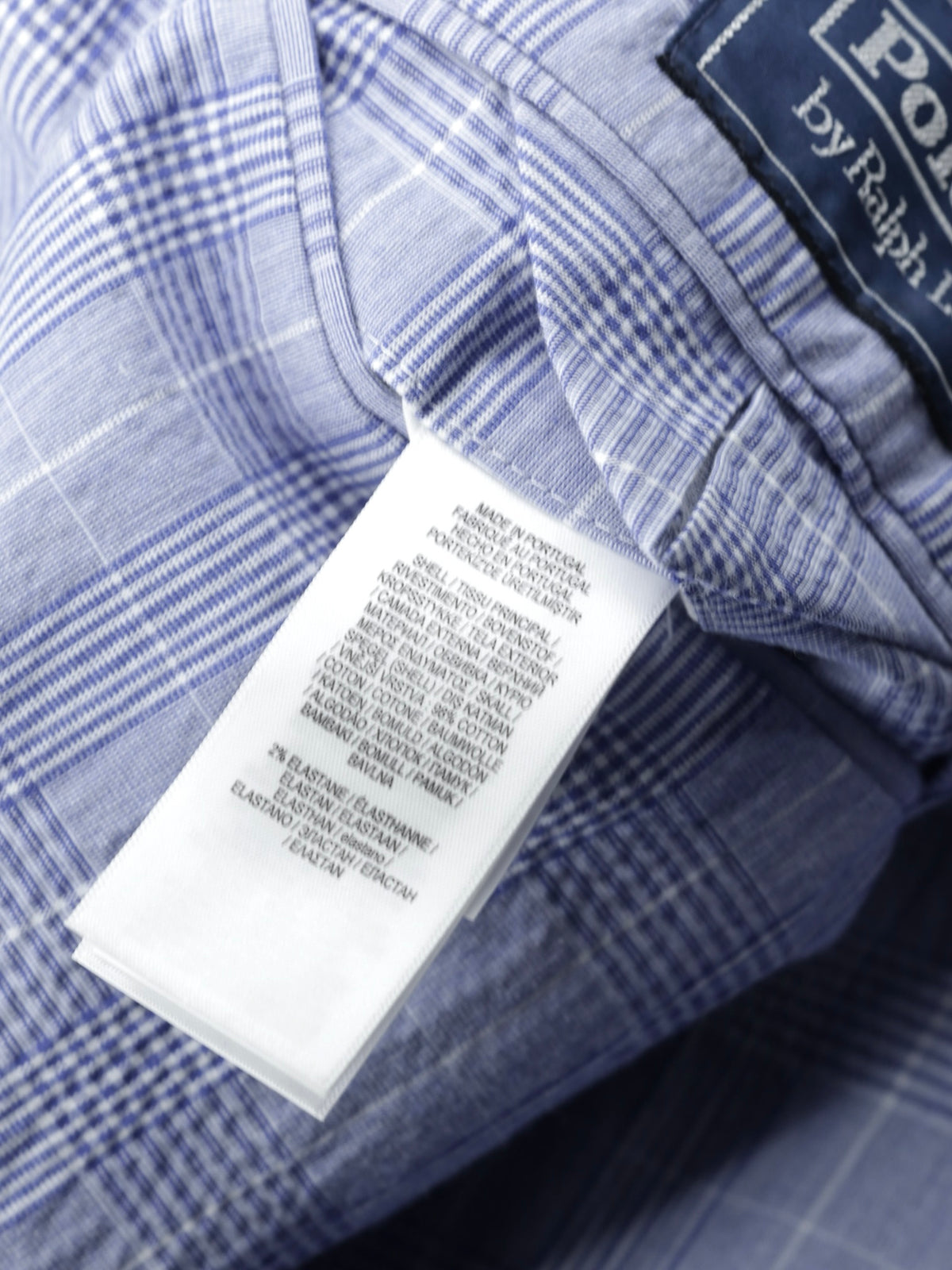 Ralph Lauren Light Blue Seerucker-Inspired Cotton-Stretch Checkered Jacket