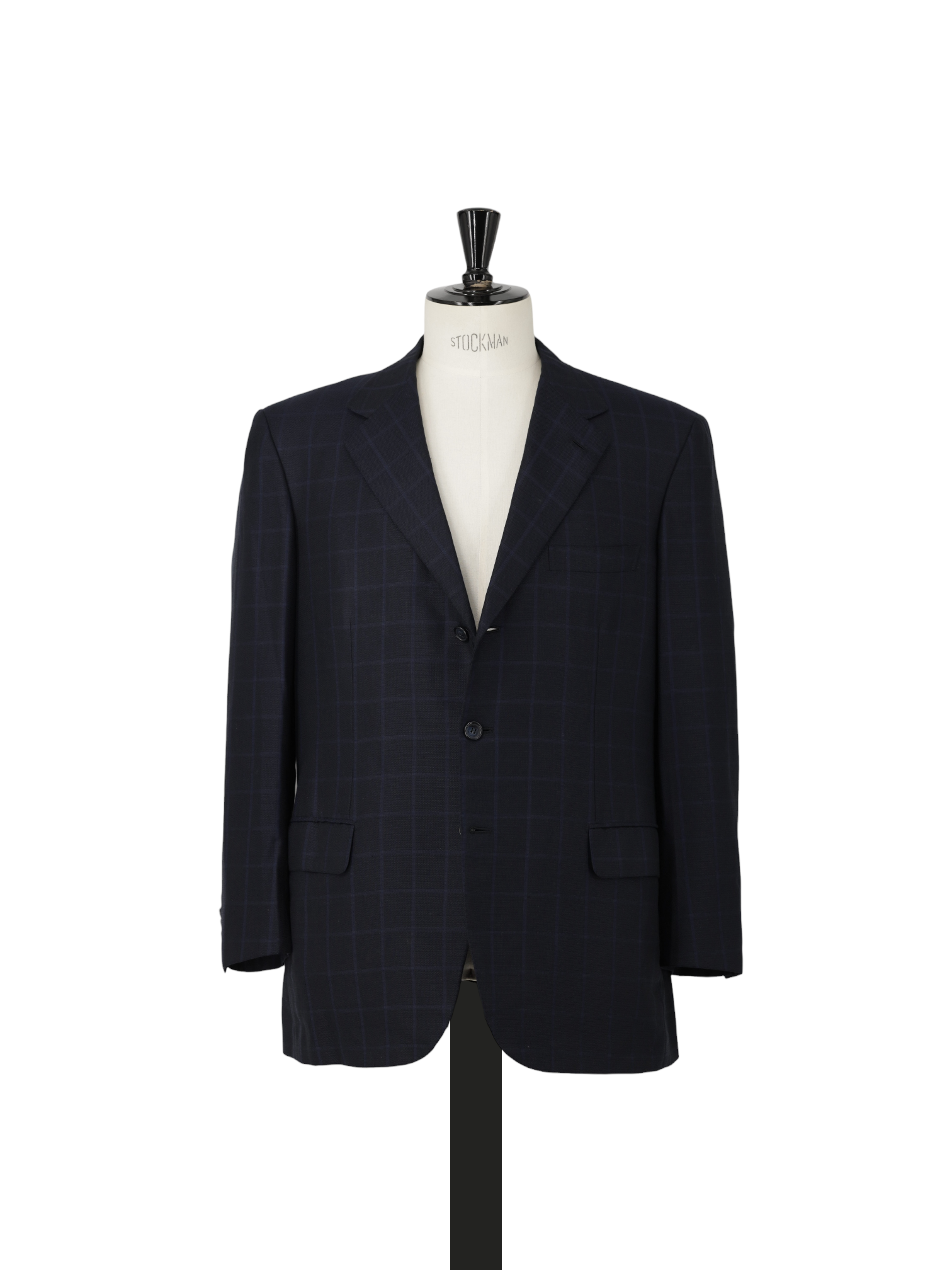 Brioni Dark Blue Wool & Silk Windowpane Senato Jacket