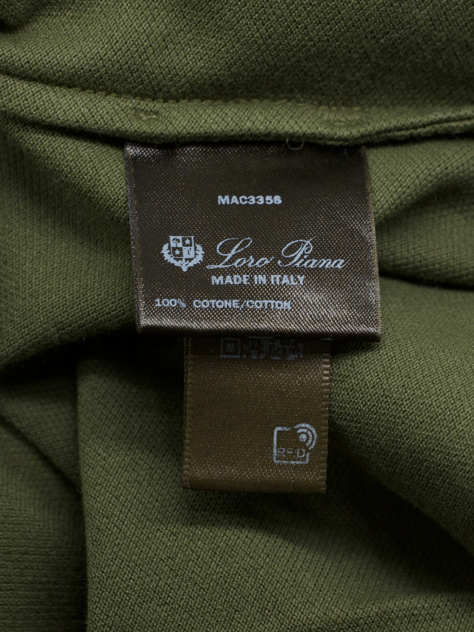 Loro Piana Olive Green Lightweight Cotton-Pique Polo