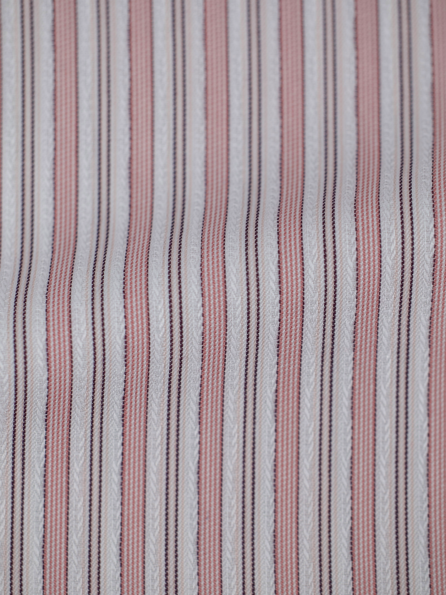 Ermenegildo Zegna Pink & White Cotton Striped Dress Shirt