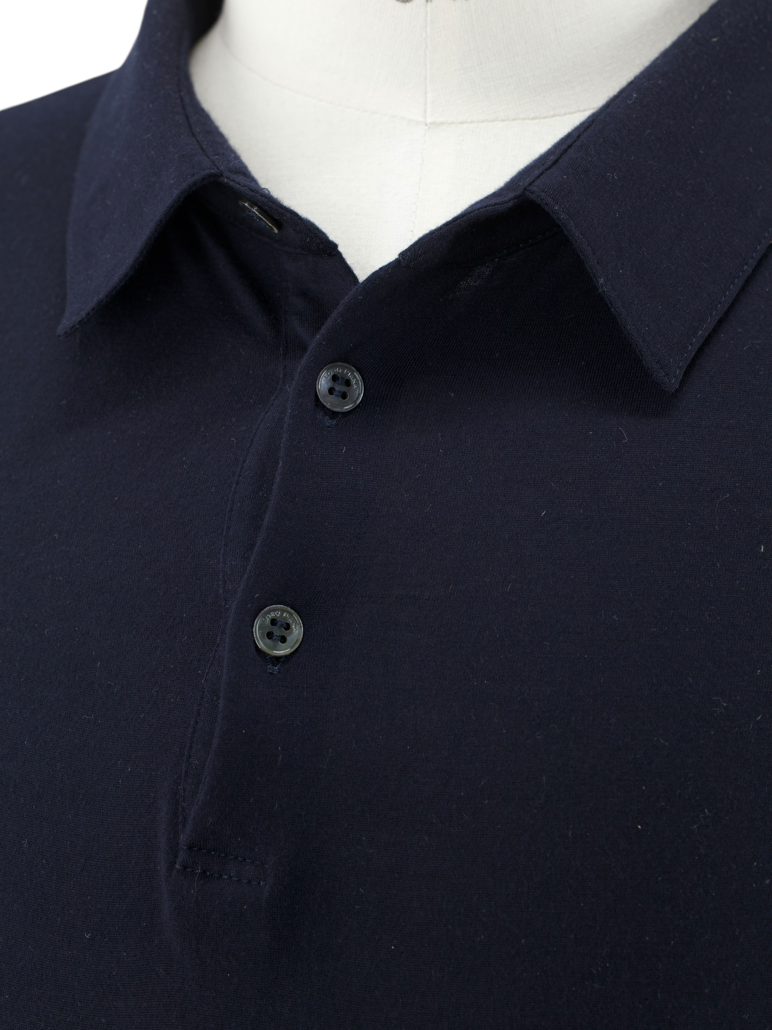 Loro Piana Navy "Gift of Kings" Wool Jersey-Knitted Polo